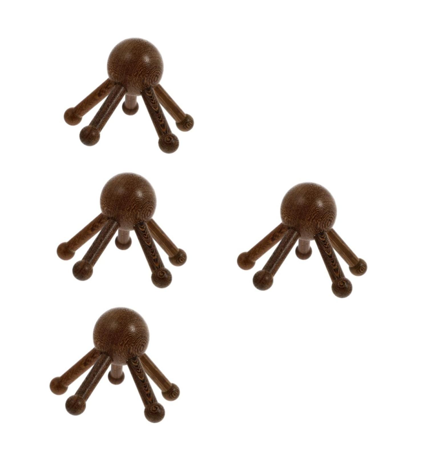 Gleavi 4-Piece Massage Device Set - Five Claws Scalp Massager & Trigger Point Brush for Deep Relaxation | Wenge Handy Tools - Buy Online on GoSupps.com