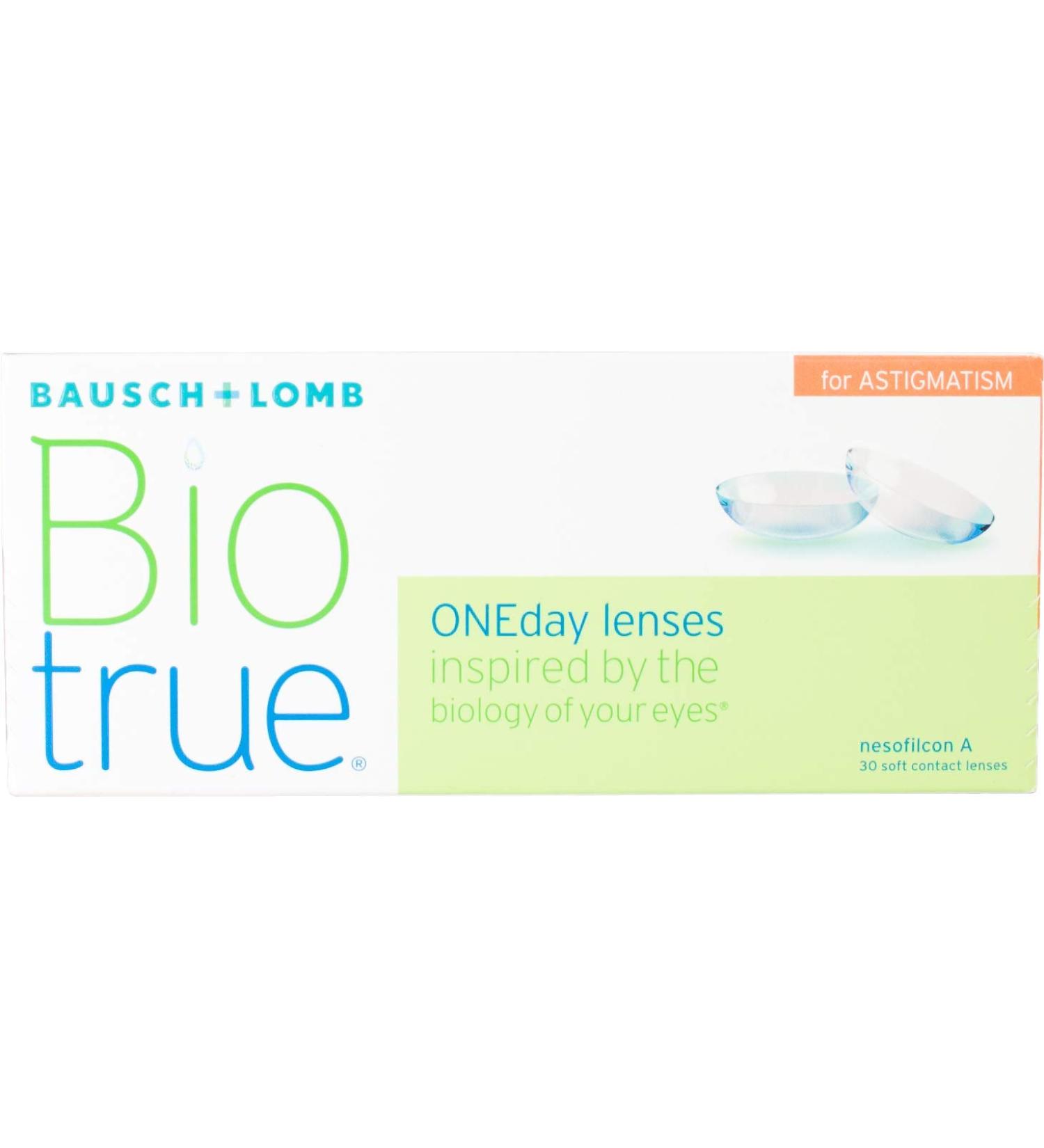 Bausch + Lomb Biotrue Oneday for astigmatism daily lenses toric contact lenses soft 30 pieces BC 8.4 mm / dia 14.5 / Cyl-2.25 / axis 100 / +2.5 diopters