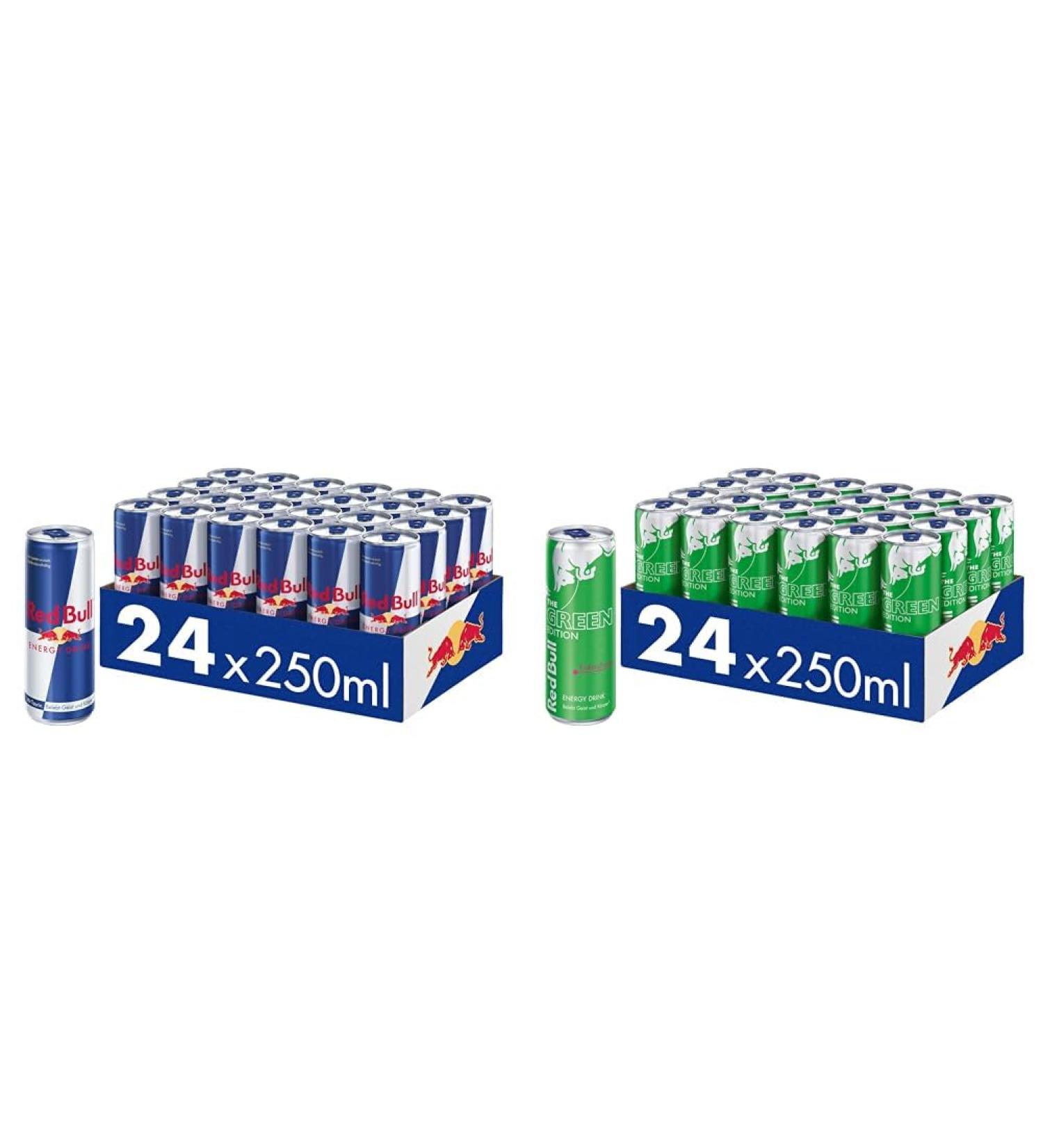 Buy Red Bull Energy Drink Set - 24 x 250 ml Original & Green Edition | International Shipping Available - Buy Online on GoSupps.com