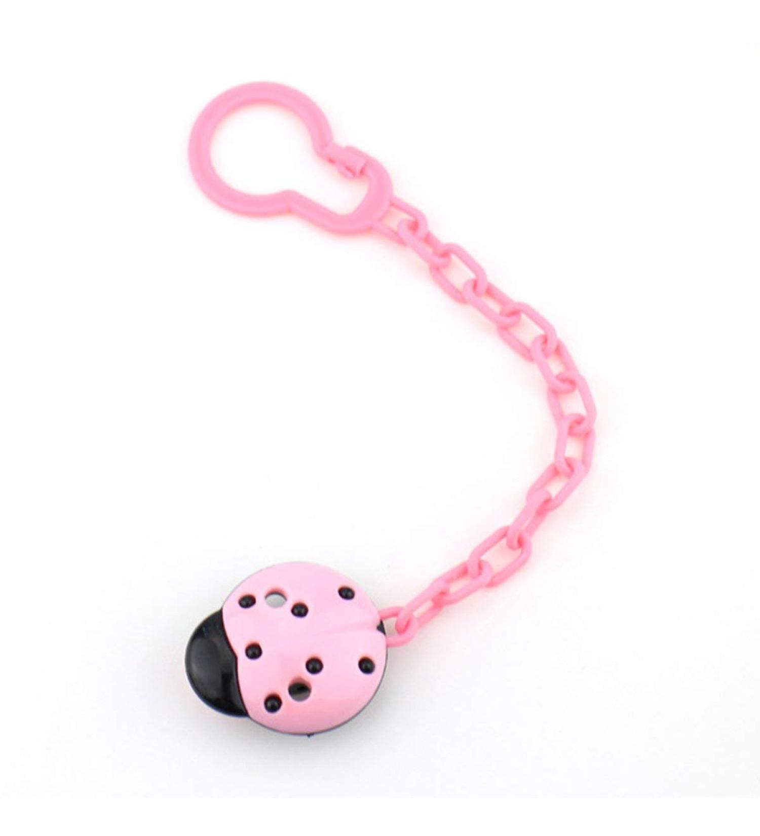 Greattangle Silicone Baby Pacifier with Anti-Drop Chain | Safe & Funny Toddler Bite Ring in Pink - Buy Online on GoSupps.com