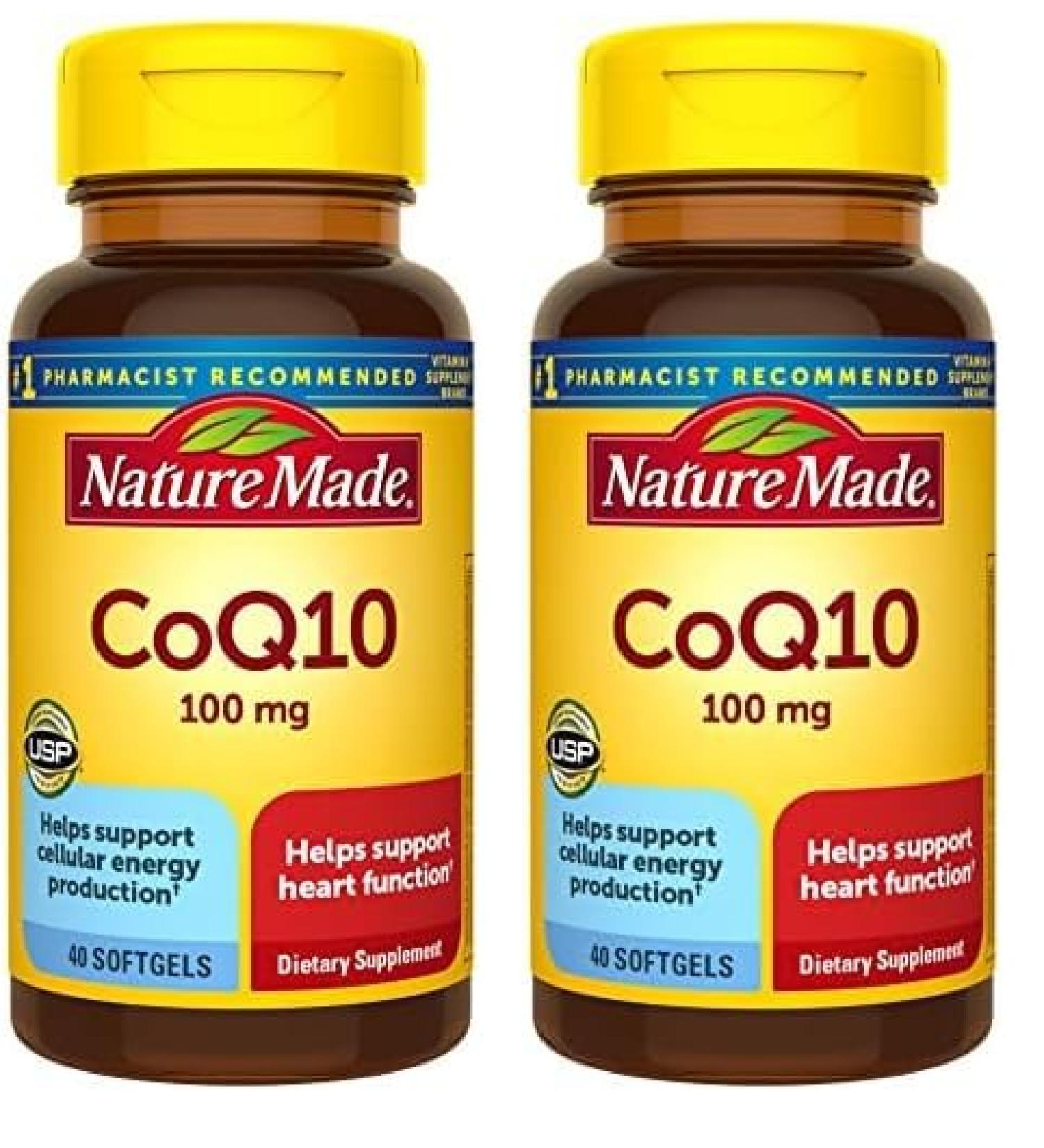 Buy Nature Made CoQ10 100mg - Heart Health Dietary Supplement 40 Softgels (Pack of 2) - 80 Day Supply International Shipping Available - Buy Online on GoSupps.com