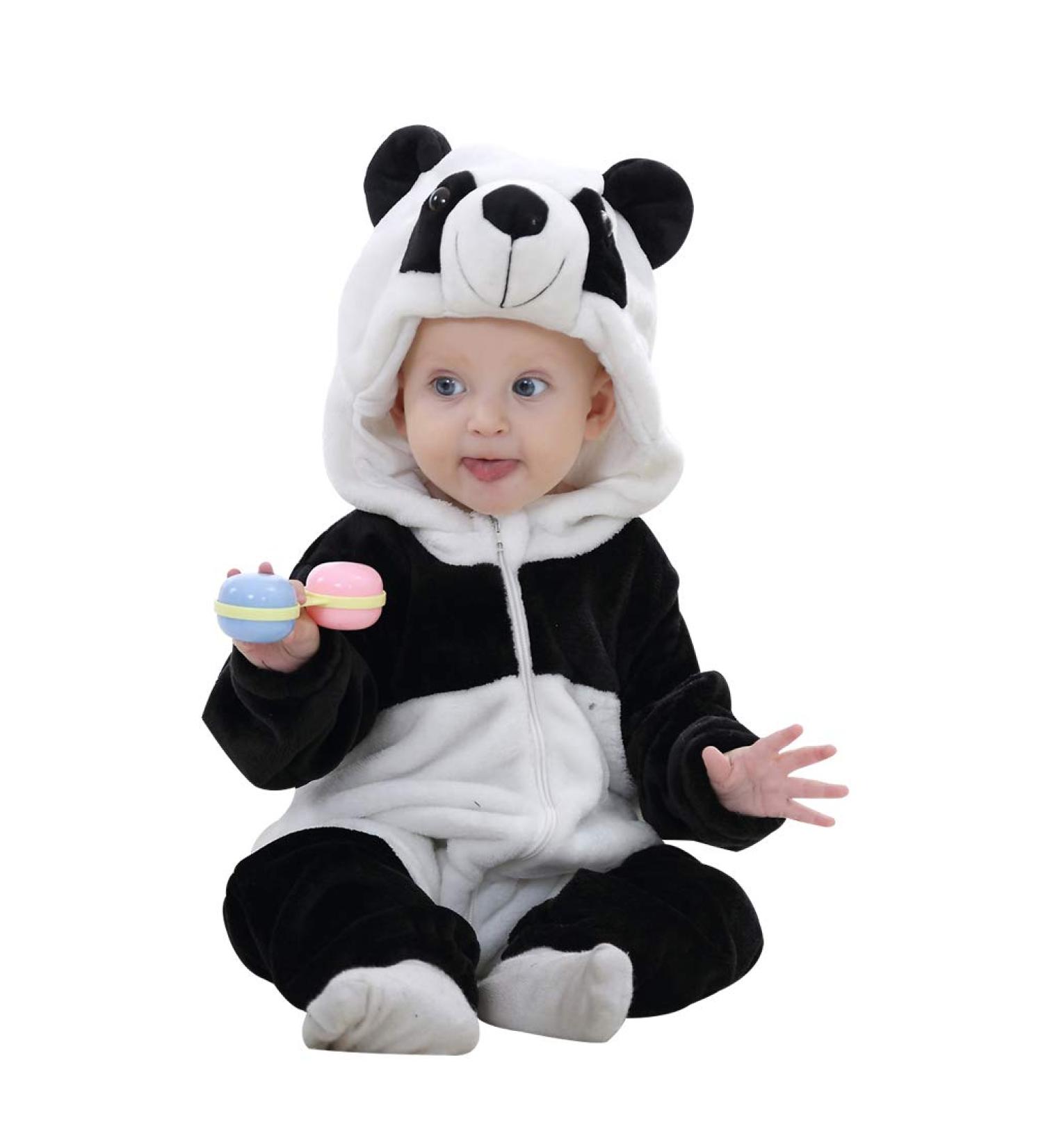 COOKY.D Unisex Winter Hooded Romper Jumpsuit - Panda Design (2-36 Months) - Buy Online on GoSupps.com