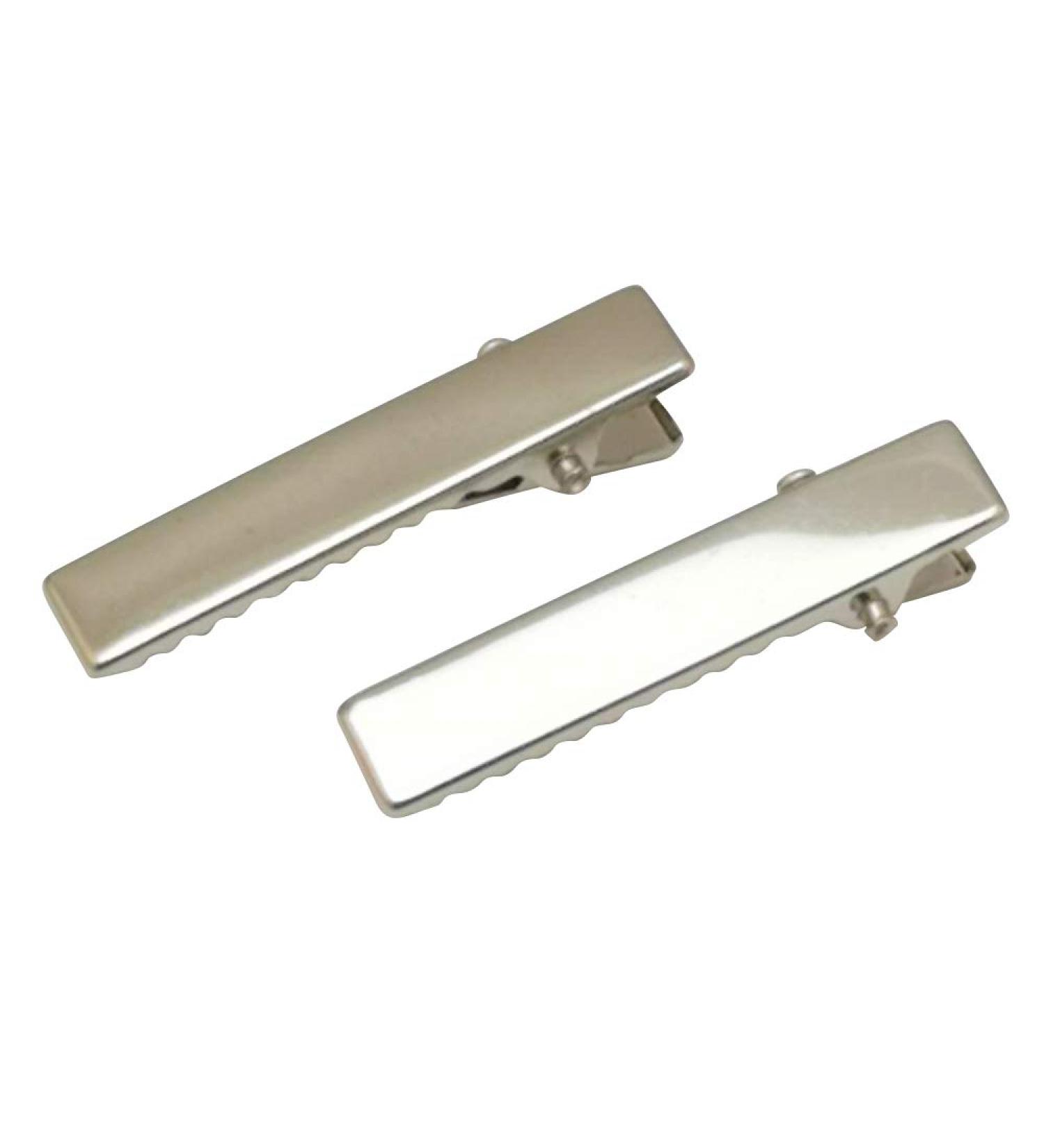 Chenkou Craft 50pcs Prong Hair Clips Alligator Hair Clip DIY Hair Jewelry Craft (Silver  1 1/2 (40mm)) Silver 1 1/2 (40mm)