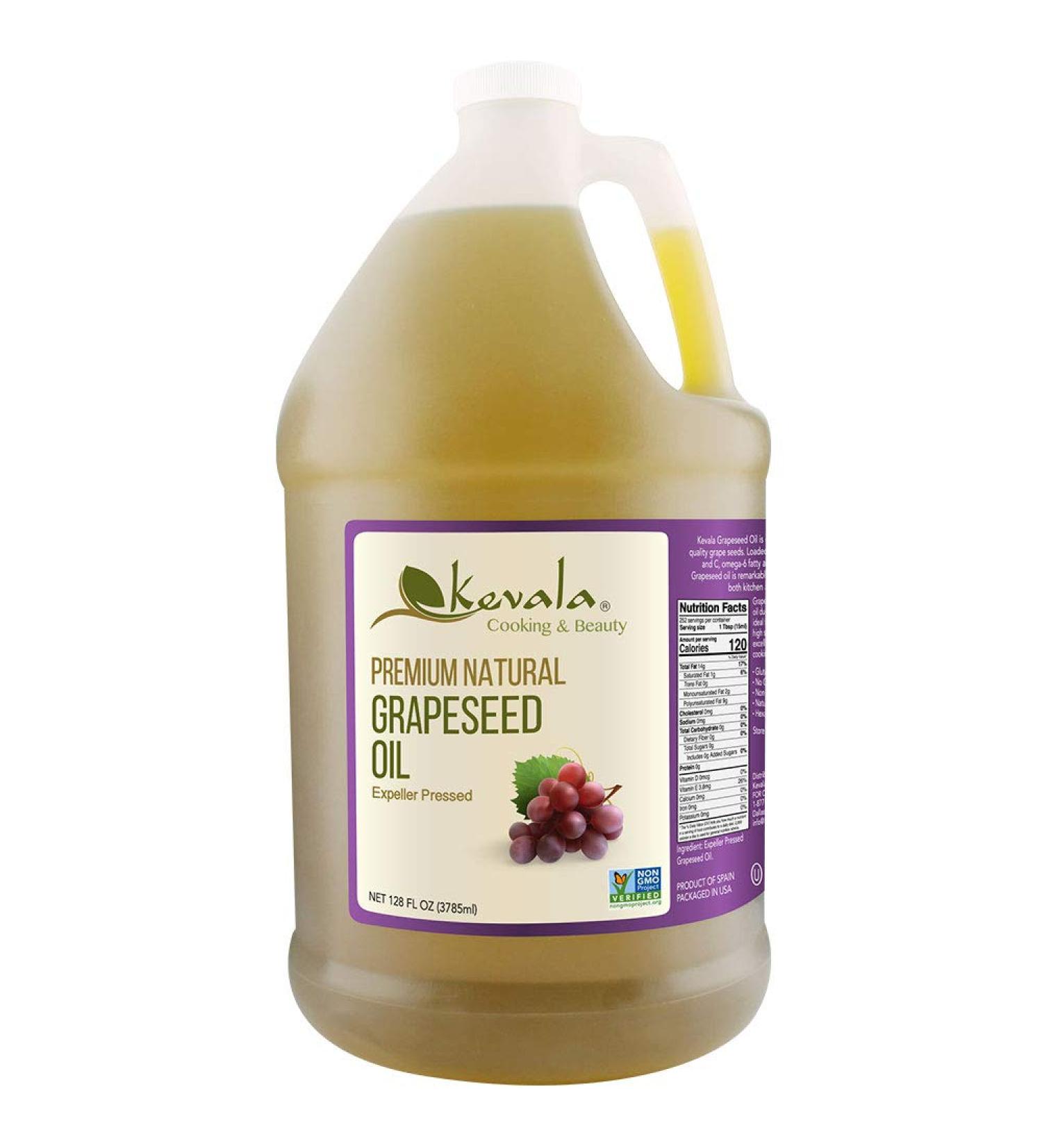 Kevala Grapeseed Oil 1 Gallon - Premium Natural Expeller Pressed - Buy Online on GoSupps.com