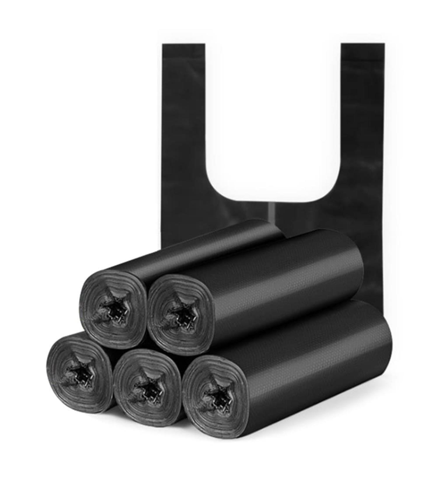 Small Trash Bags - 5 Rolls Kitchen Garbage Bags - Garbage High Capacity Bags with Handles for Kitchen Bathroom Trash Can Dalian