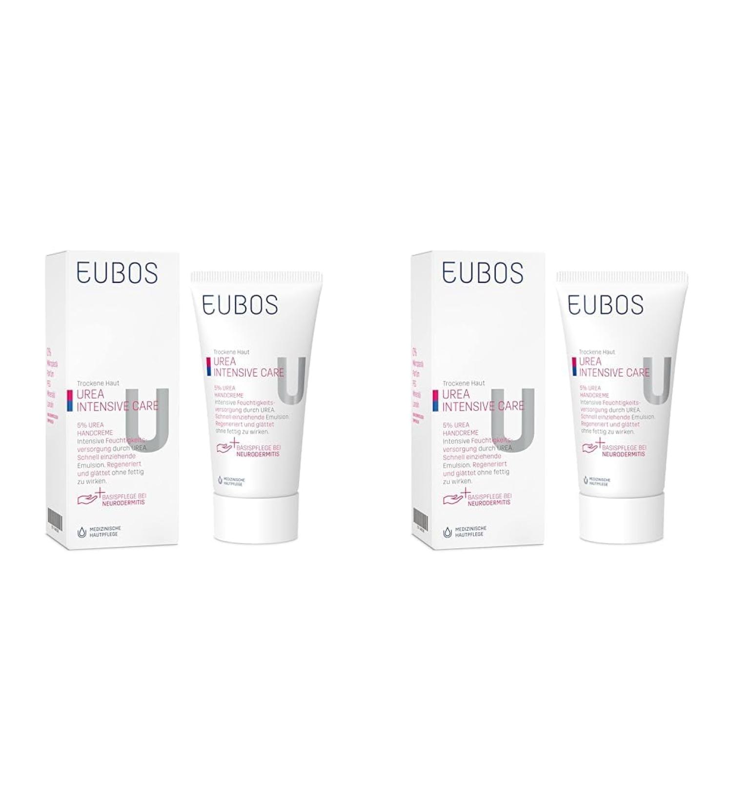 Eubos 5% Urea Hand Cream 75ml (2-Pack) | Dermatologically Approved | Ideal for Dry Skin | Enhanced Hydration & Care - Buy Online on GoSupps.com