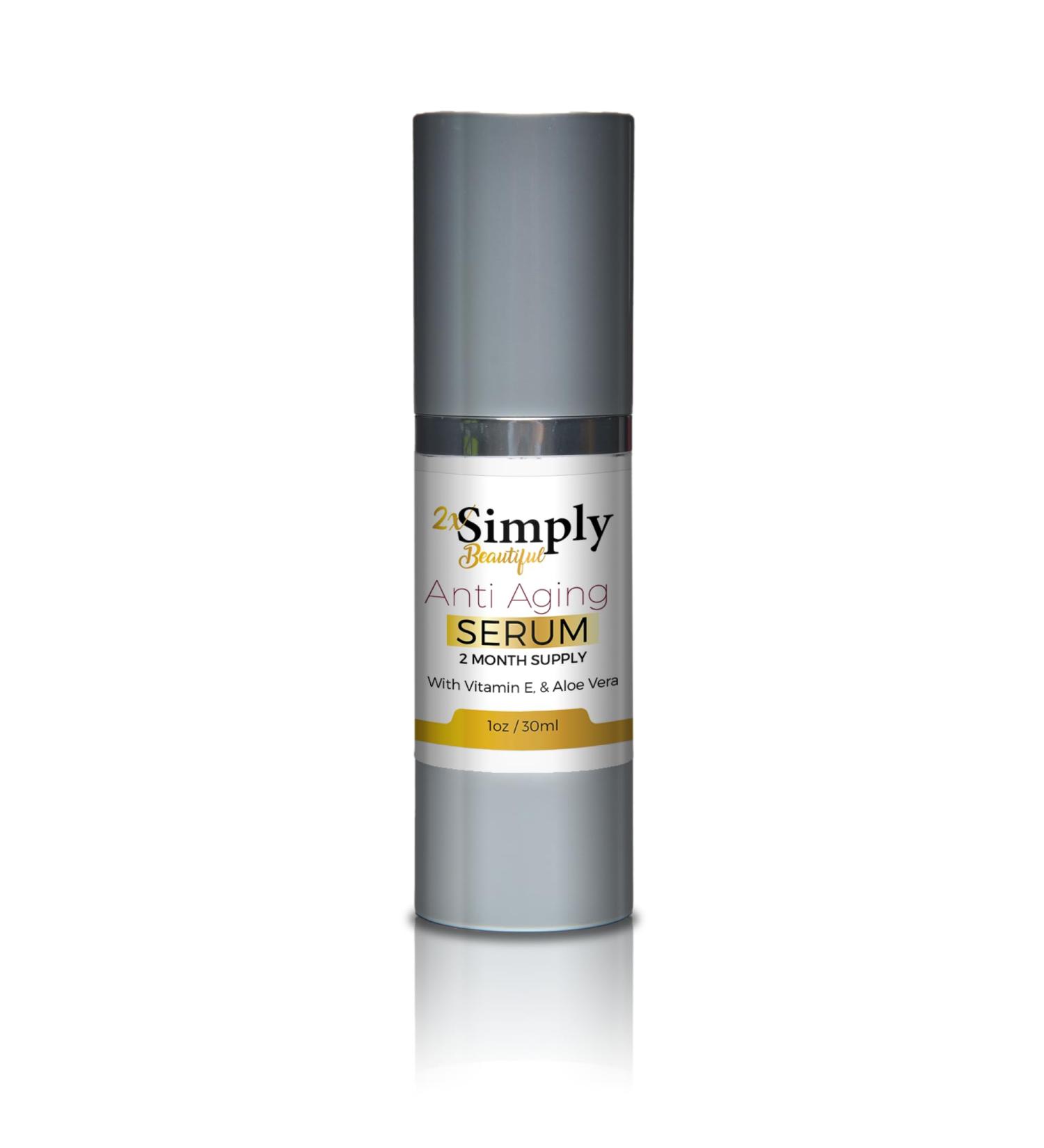 2x Simply Beautiful Anti-Aging Serum - 2 Month Supply for Smooth Skin Reduce Wrinkles Dark Circles & Puffiness | Best Anti-Aging Eye Serum - Buy Online on GoSupps.com