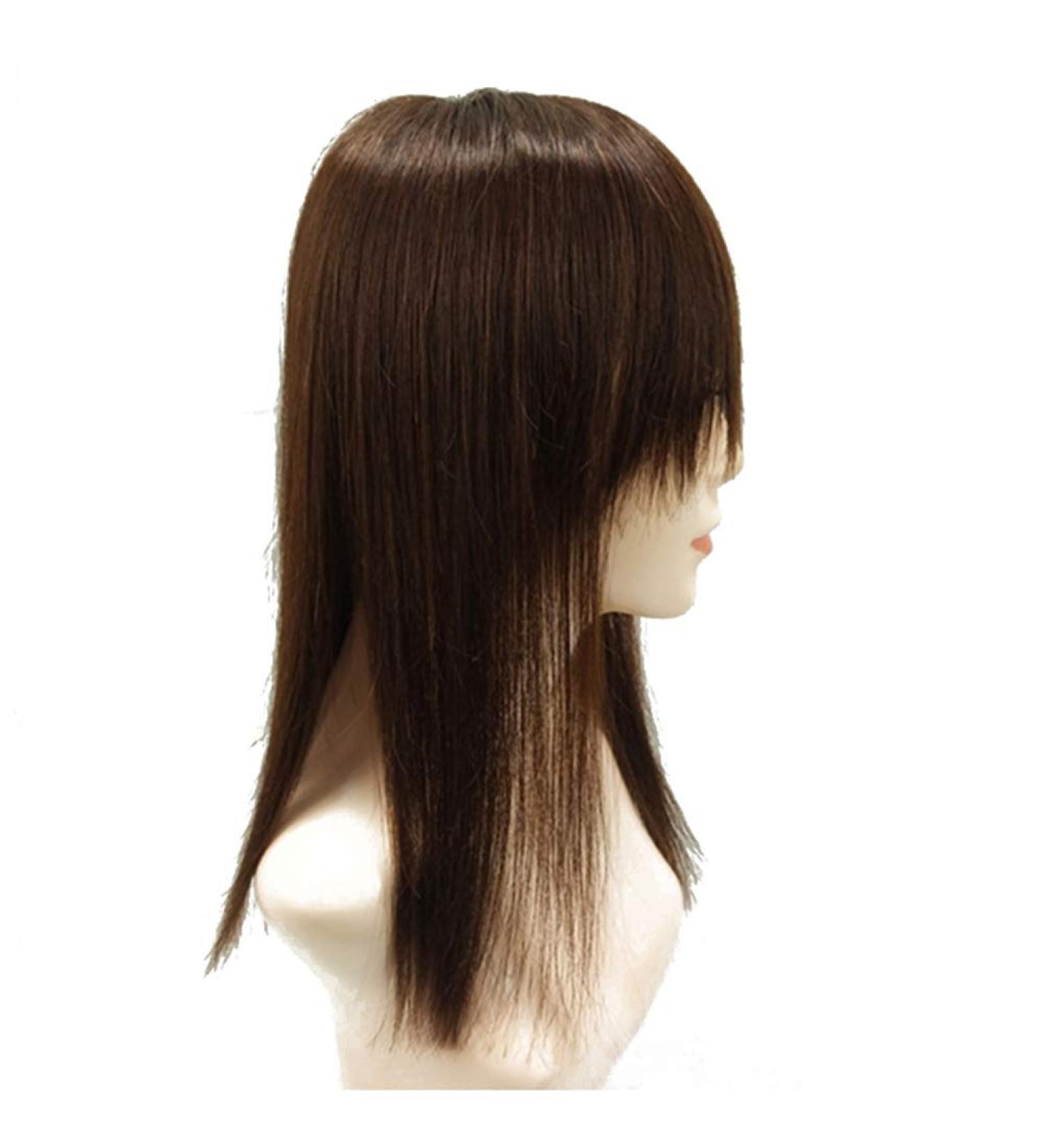 18 Long Straight Bangs Hairpiece for Women | Dark Brown Thinning Hair Solutions - Buy Online on GoSupps.com