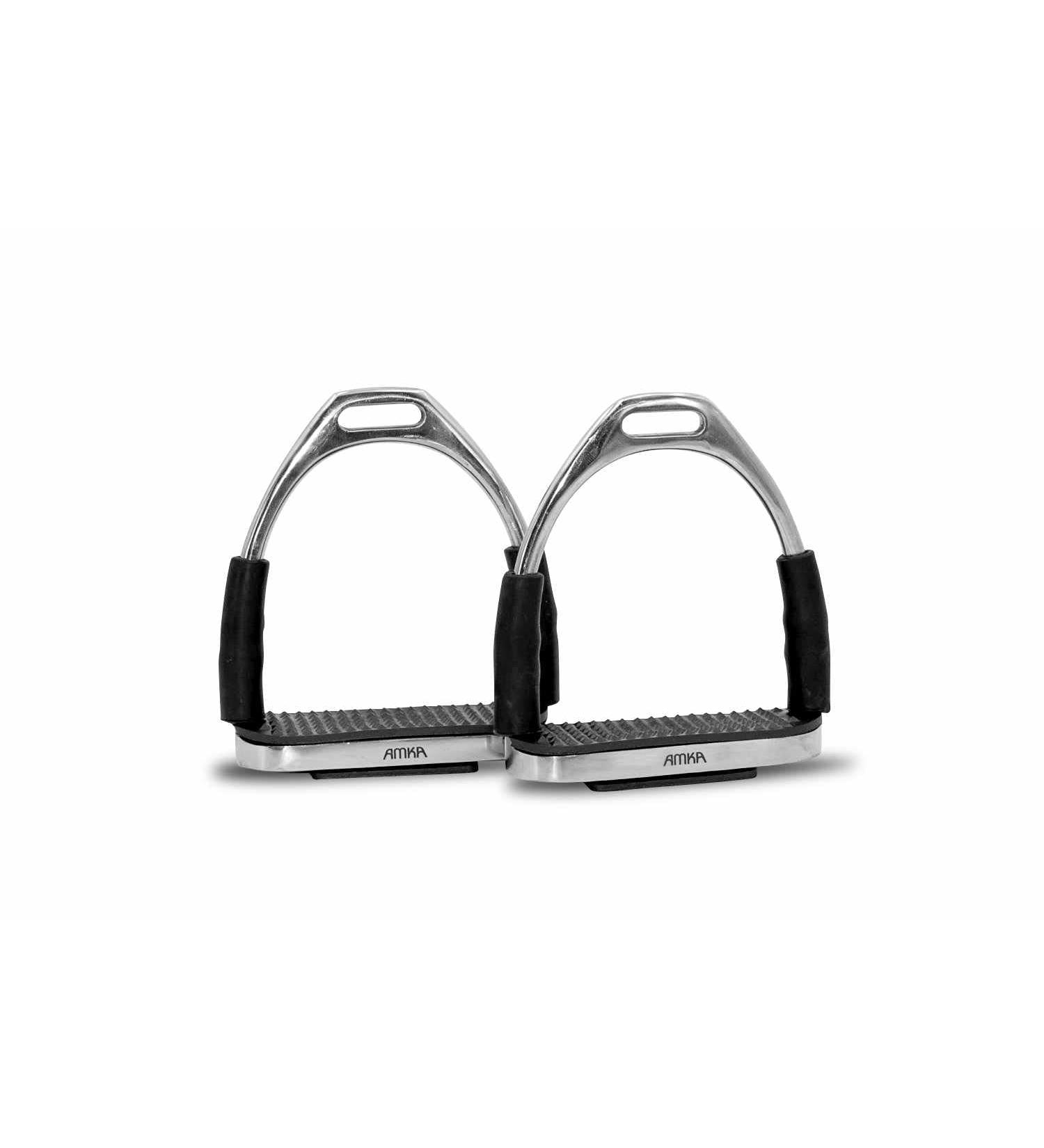 AMKA Safety Stirrups - Flexible Stainless Steel with Rubber Cover 015/042A | International Shipping Available - Buy Online on GoSupps.com