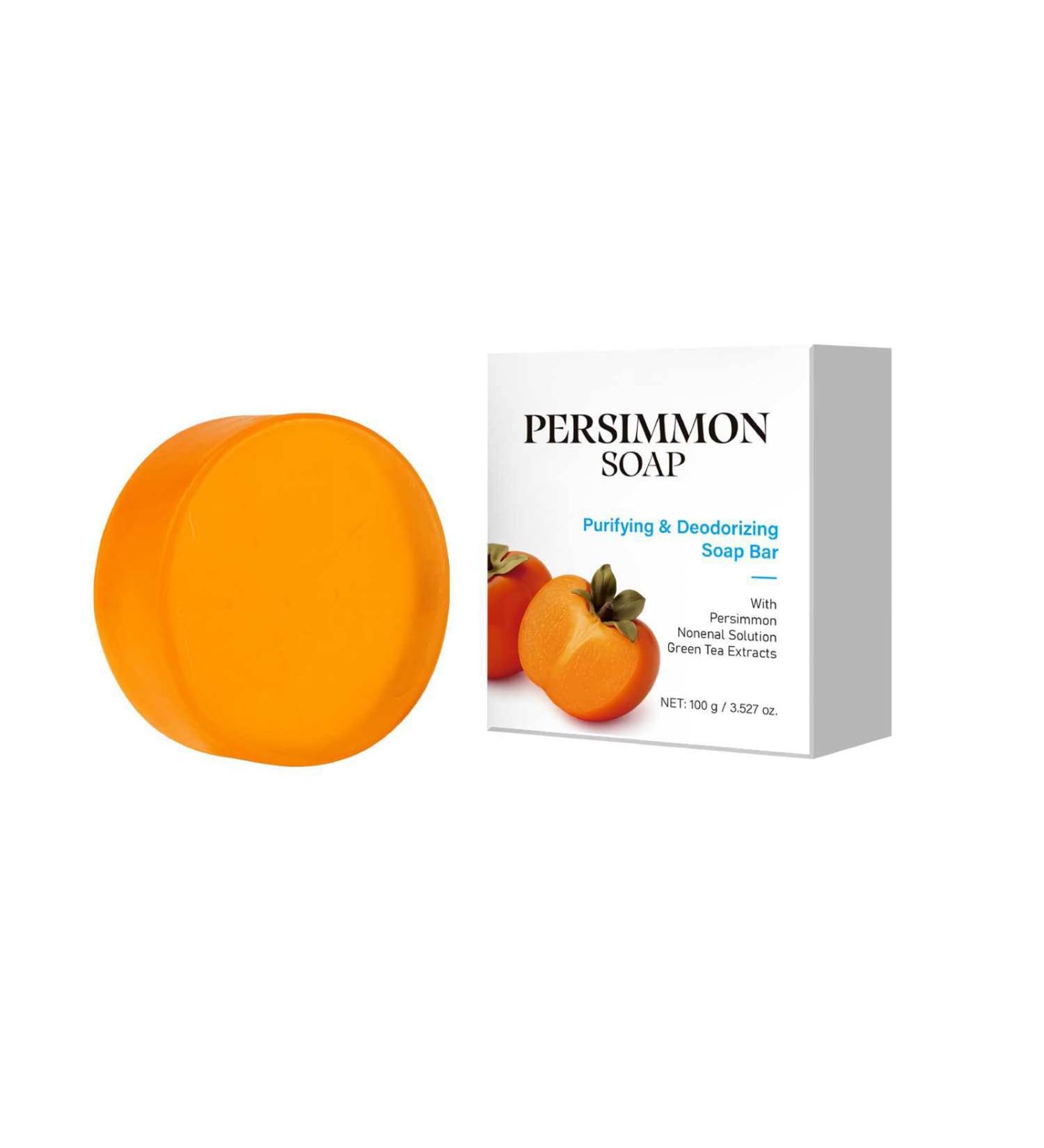  GNAUMORE Natural Persimmon Soap Persimmon Soap with Green Tea Extract Deep Cleansing To Remove Body Odor 100g - Buy Online on GoSupps.com