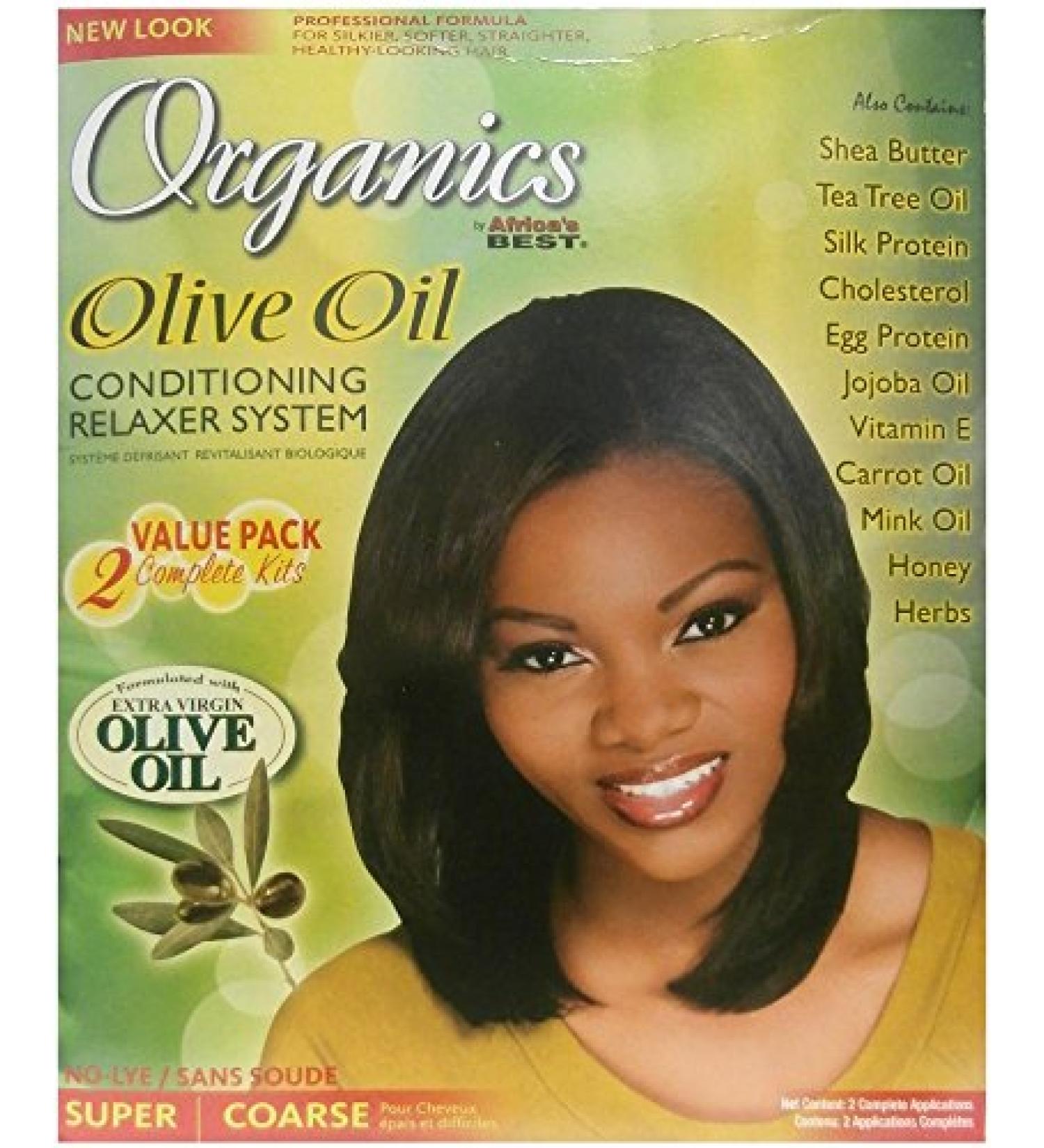 Relaxer/Smoothing Cream Africa's Best Organics Olive Oil 2x Complete Kits Relaxer Super/Coarse