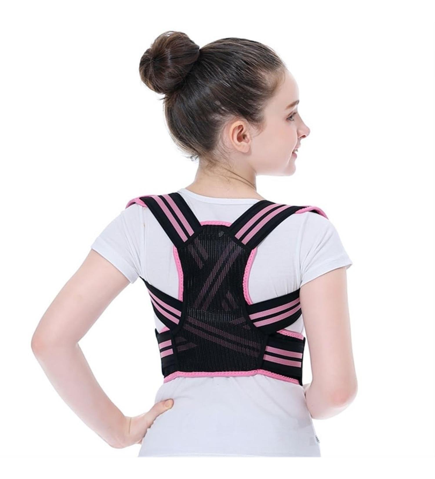 Children's Adjustable Posture Corrector Back Brace - Pink Medium Orthopedic Hunchback Support for Kids - Buy Online on GoSupps.com