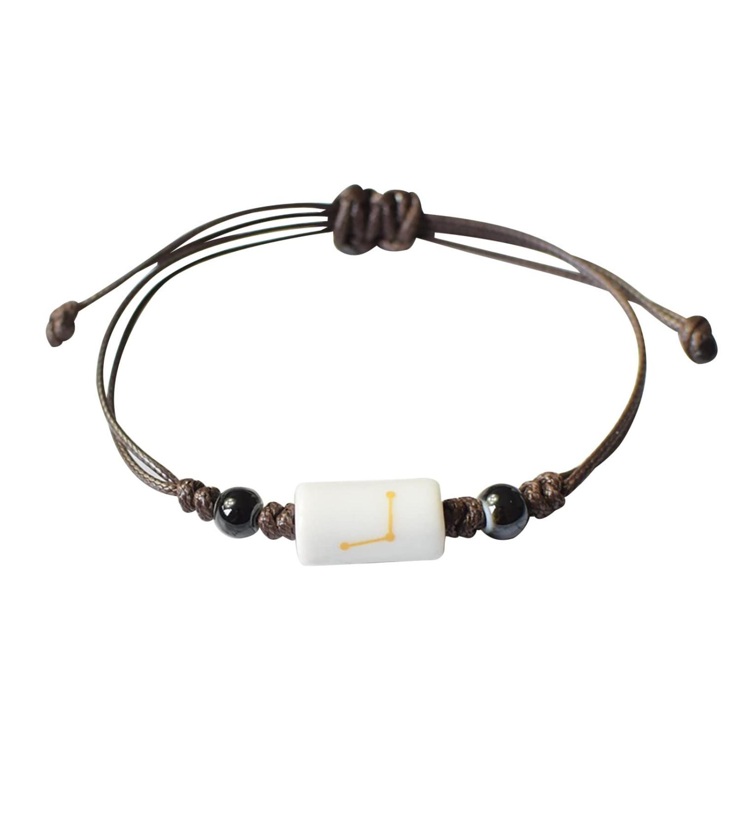 Couple Bracelet Ceramic Handmade Twelve Constellation Bracelet Constellation Bracelet Bracelets Bride Necklace Set A One Size