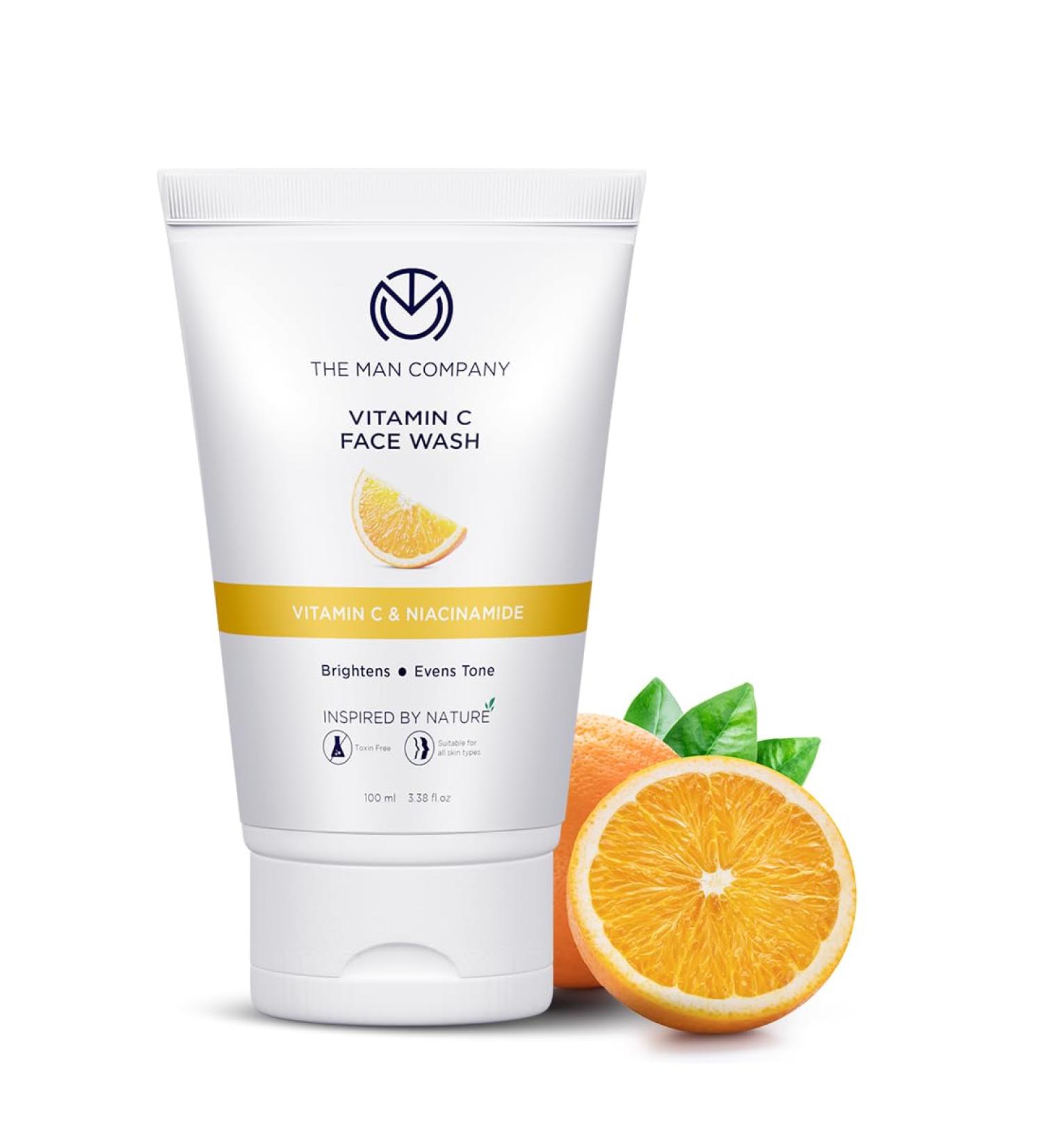 Buy The Man Company Skin Brightening Vitamin C Face Wash - Paraben & SLS Free - 100ml with Turmeric & Moringa | International Shipping Available - Buy Online on GoSupps.com