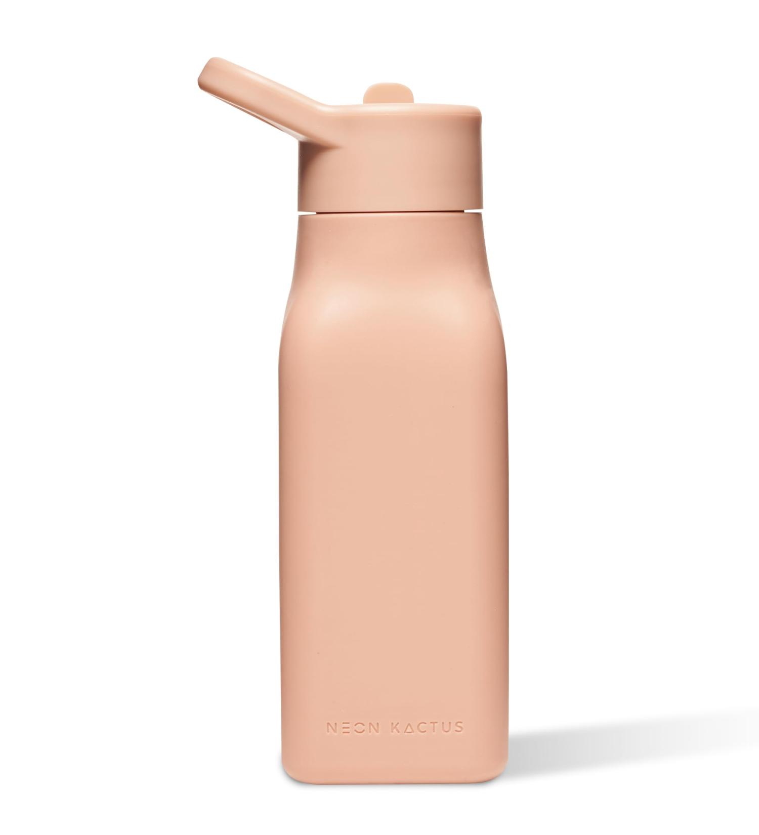 Neon Kactus Children's Silicone Water Bottle Leak-Proof Dishwasher-Safe BPA-Free & Plastic-Free Perfect for School Travel & Sports Rosa Flamingo - Buy Online on GoSupps.com