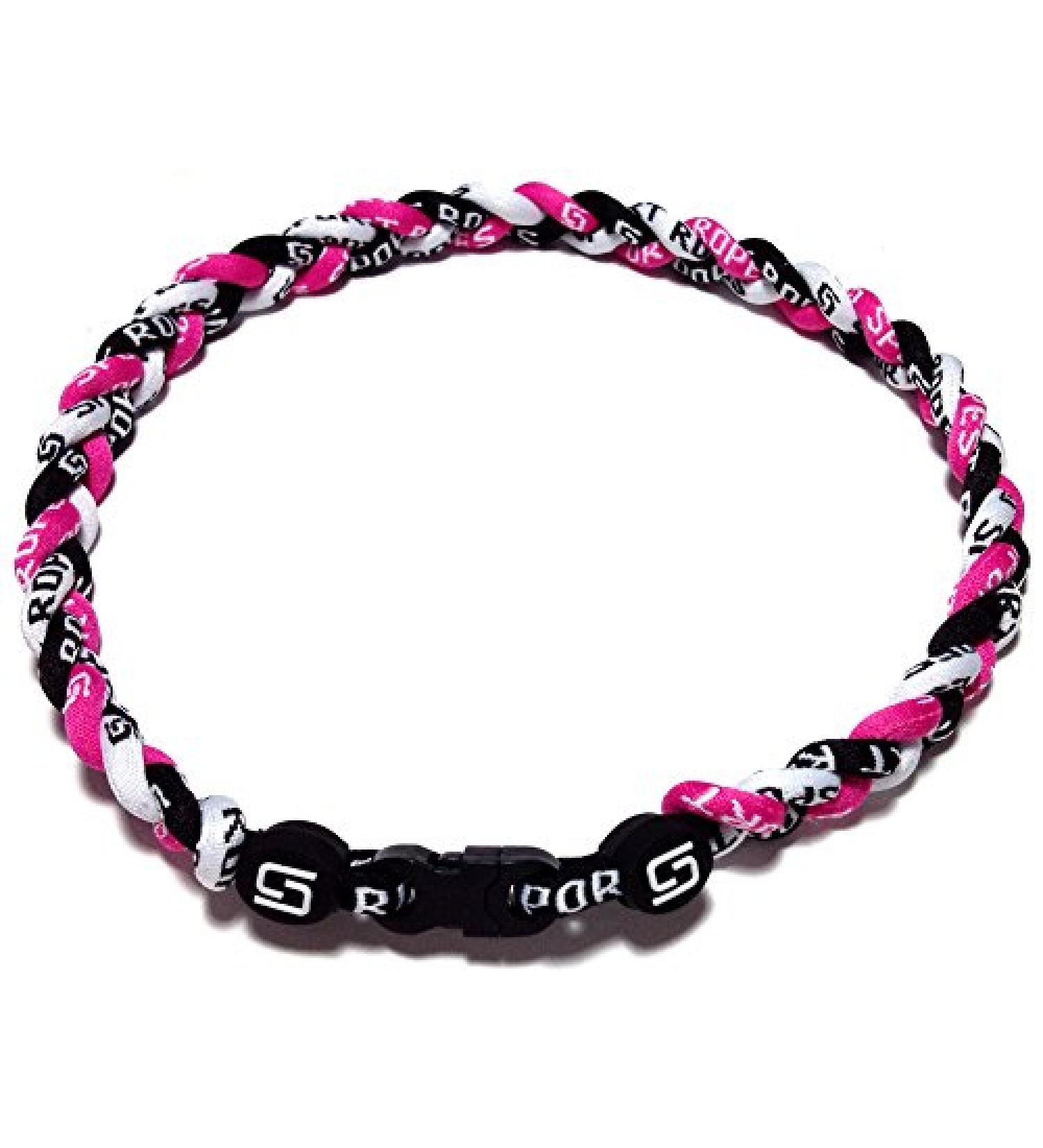 Sport Ropes Triple Titanium Necklace - Pink/Black/White - 18 - Buy Online on GoSupps.com