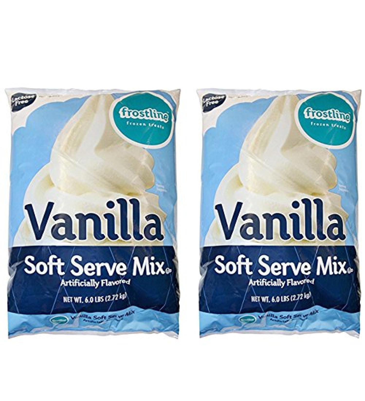 Frostline Vanilla Soft Serve Ice Cream Mix, Large 6 Pound Bag, (2 Bags)