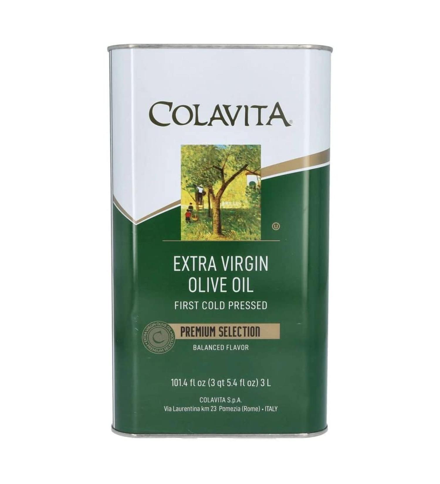 Colavita Extra Virgin Olive Oil 3L Tin - Premium Quality Olive Oil (101.4 Fl Oz) - Buy Online on GoSupps.com