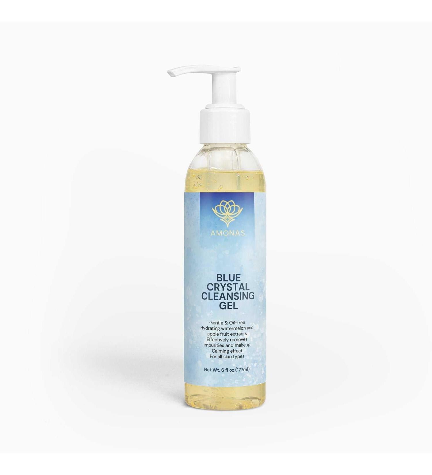Amonas Blue Crystal Skin Cleaning Gel - For Face Wash - All Natural Oil-free gel respecting your skin's natural integrity - Buy Online on GoSupps.com