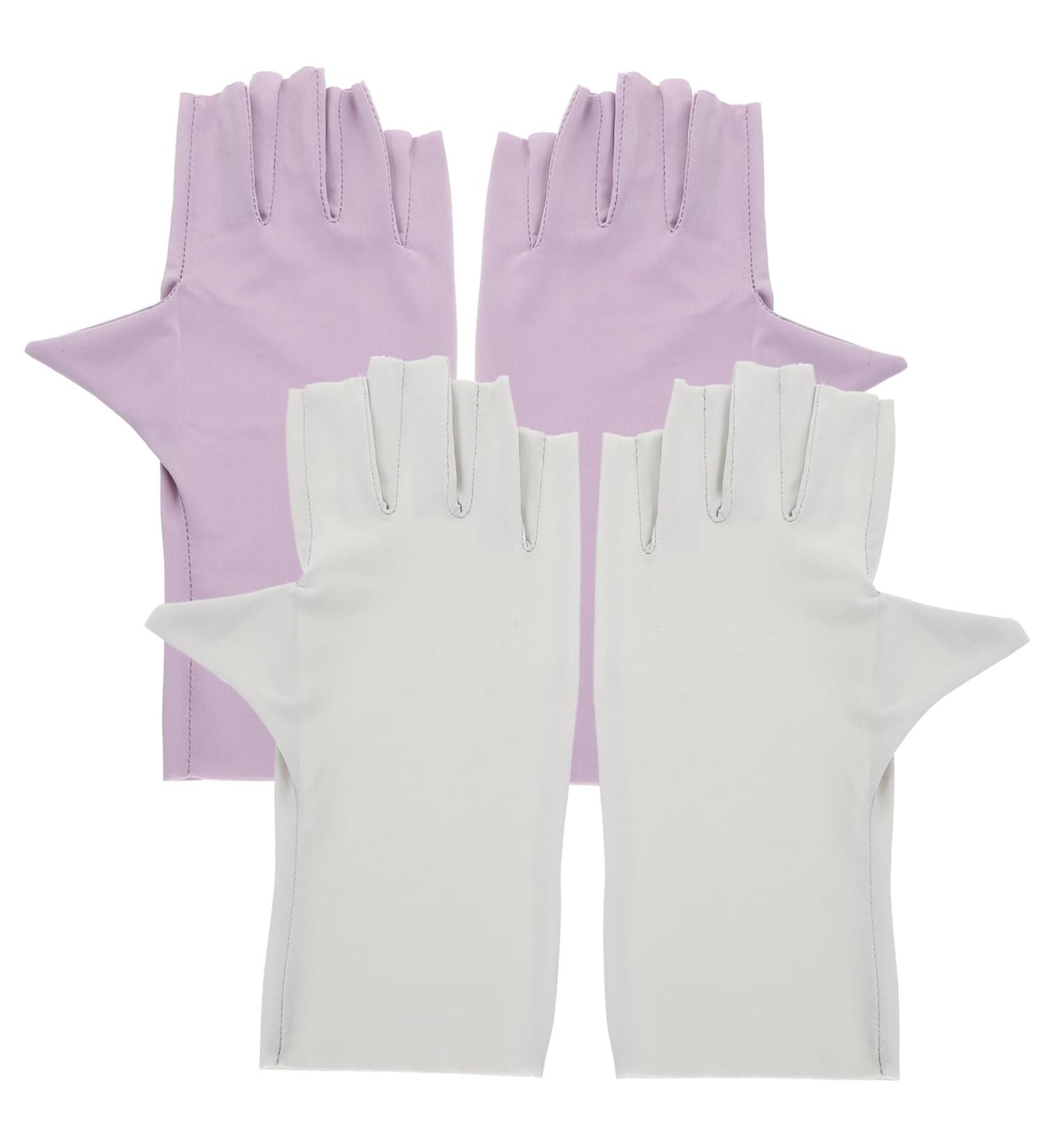 FRCOLOR Gel Nail Gloves 2 Pairs pink gloves nail art UV gloves sun protection gloves for women nail art supplies manicure gloves anti UV nail UV gloves manicure UV gloves nail lamp Nylon - Buy Online on GoSupps.com