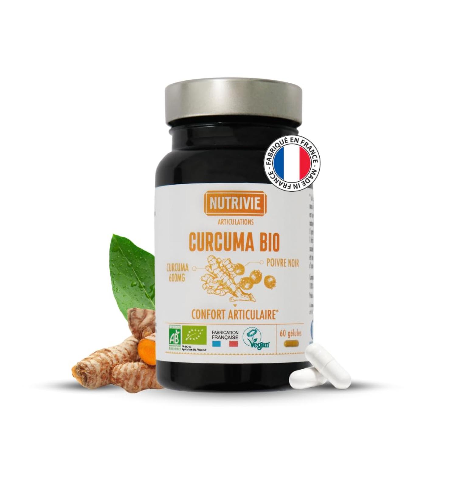 Organic Turmeric - 60 Capsules - Vegan Organic - NUTRIVIE - Made in France - Buy Online on GoSupps.com