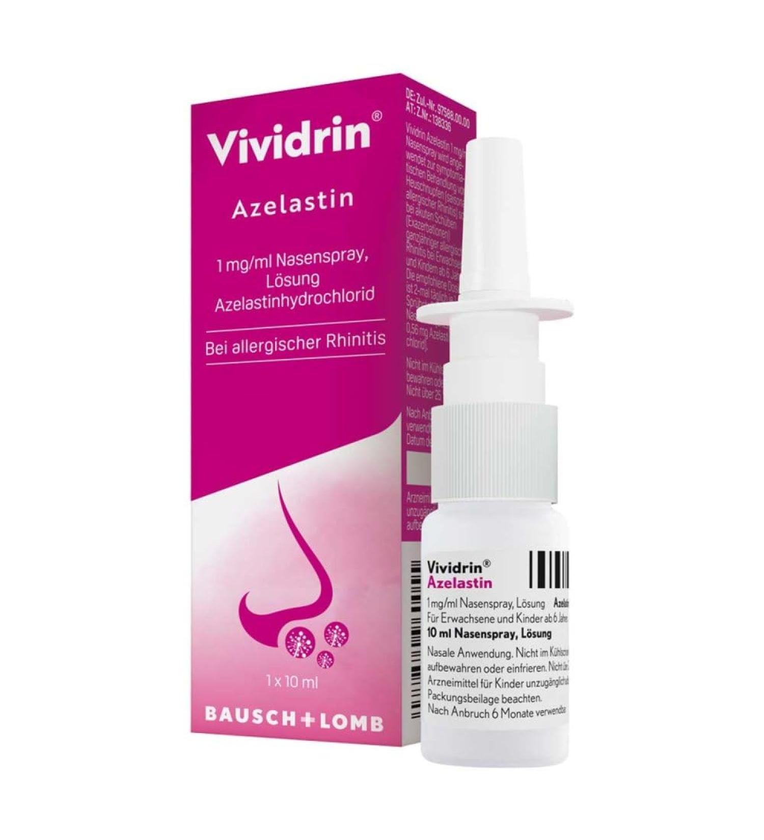 Vividrin Azelastine 1 mg/ml Nasal Spray Solution - Fast Relief for Allergies | Shop Internationally - Buy Online on GoSupps.com