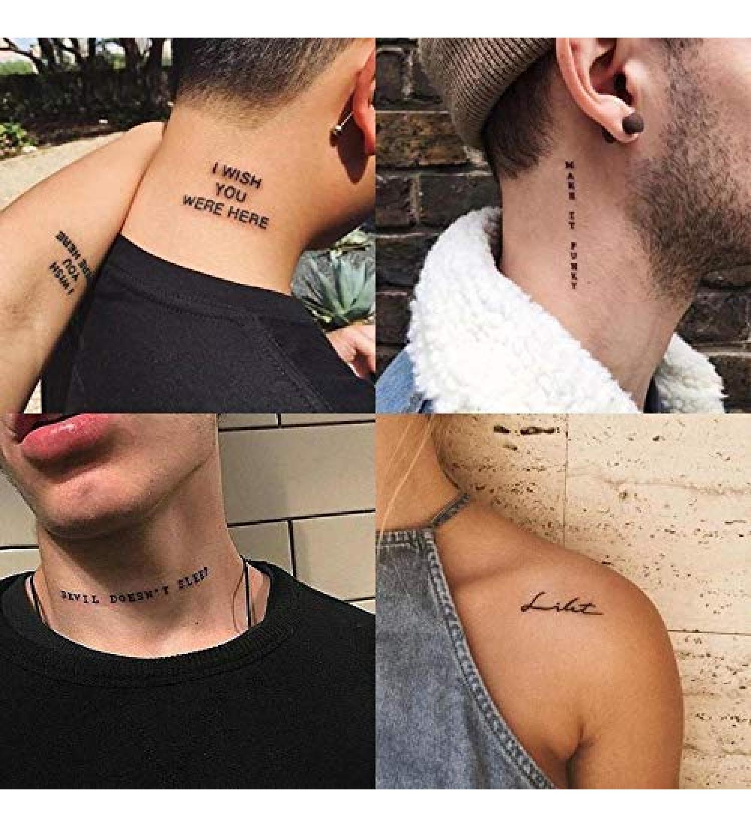 Waterproof English Temporary Tattoo Sticker - 56 Sheets | Long-lasting Fake Tattoo Sticker for Unisex - Buy Online on GoSupps.com