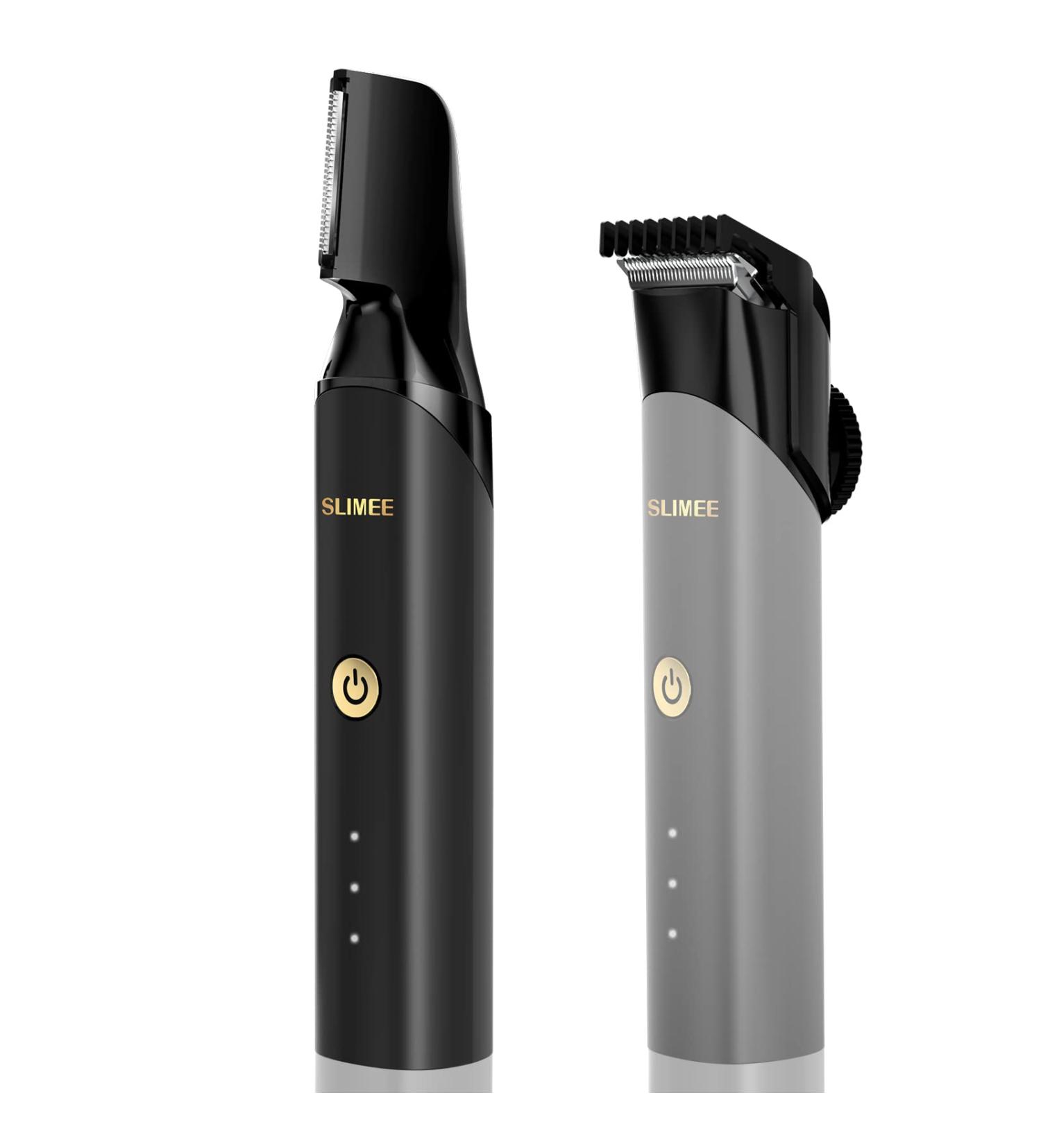 SLIMEE 2-in-1 Electric Groin Hair Trimmer for Men | Waterproof Rechargeable Male Hygiene Razor with Ceramic Blade Heads | Ball Trimmer for Groin Body Hair Grooming - Buy Online on GoSupps.com