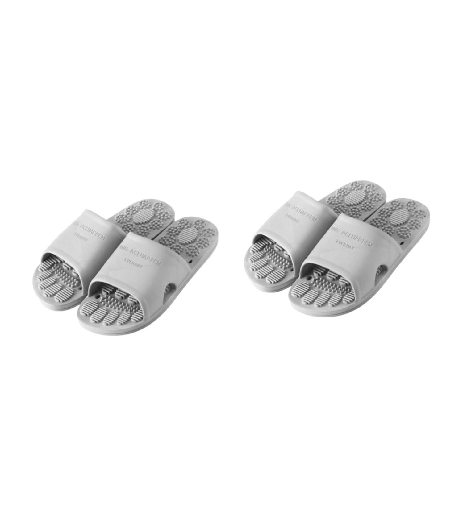 FRCOLOR 2 Pairs Massage Slippers for Men Women Slippers for Hotel Relax Slippers Spa Slippers Tub Massage Shoes Man PVC 27.00X11.00X5.00CMx2pcs Grey X 2 Pieces - Buy Online on GoSupps.com