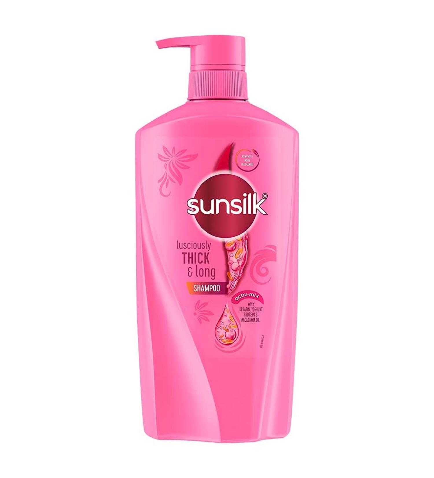Sun.silk Lusciously Thick & Long Shampoo 650 ml With Keratin Yoghut Protein and Macadamia Oil - Thickening Shampoo for Fuller Hair - Buy Online on GoSupps.com