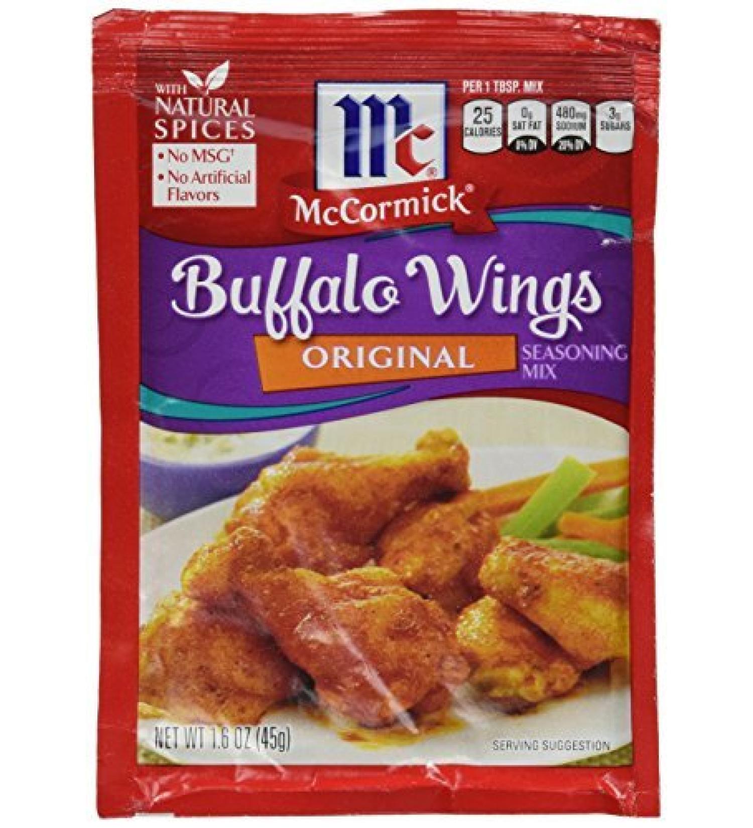 McCormick Original Buffalo Wing Seasoning Mix (1.6 oz Packets) 4 Pack by McCormick