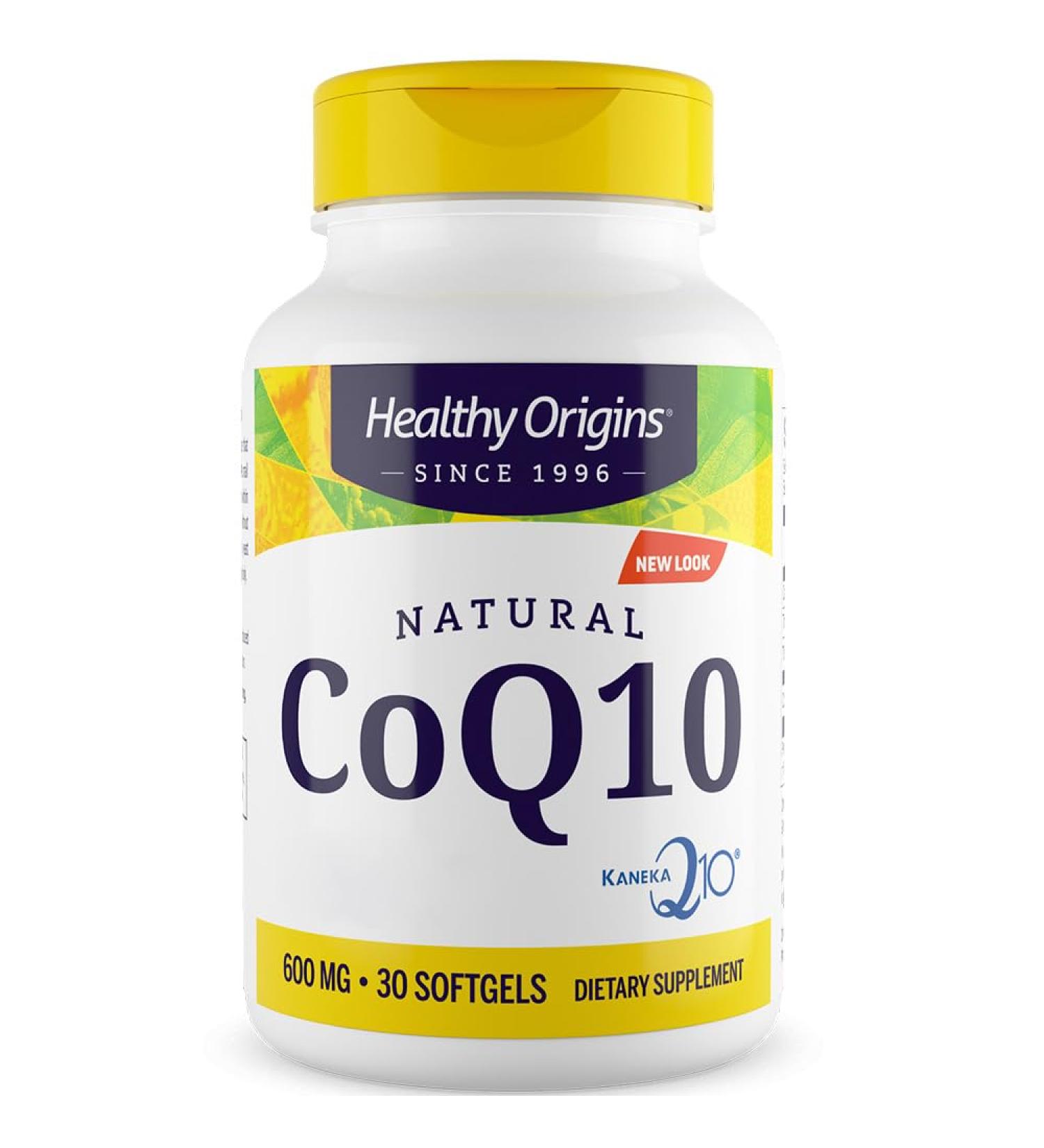 Healthy Origins CoQ10 600mg - Natural Kaneka QH Gluten-Free High Dose 30 Soft Capsules - Non-GMO Lab Tested - Buy Online on GoSupps.com