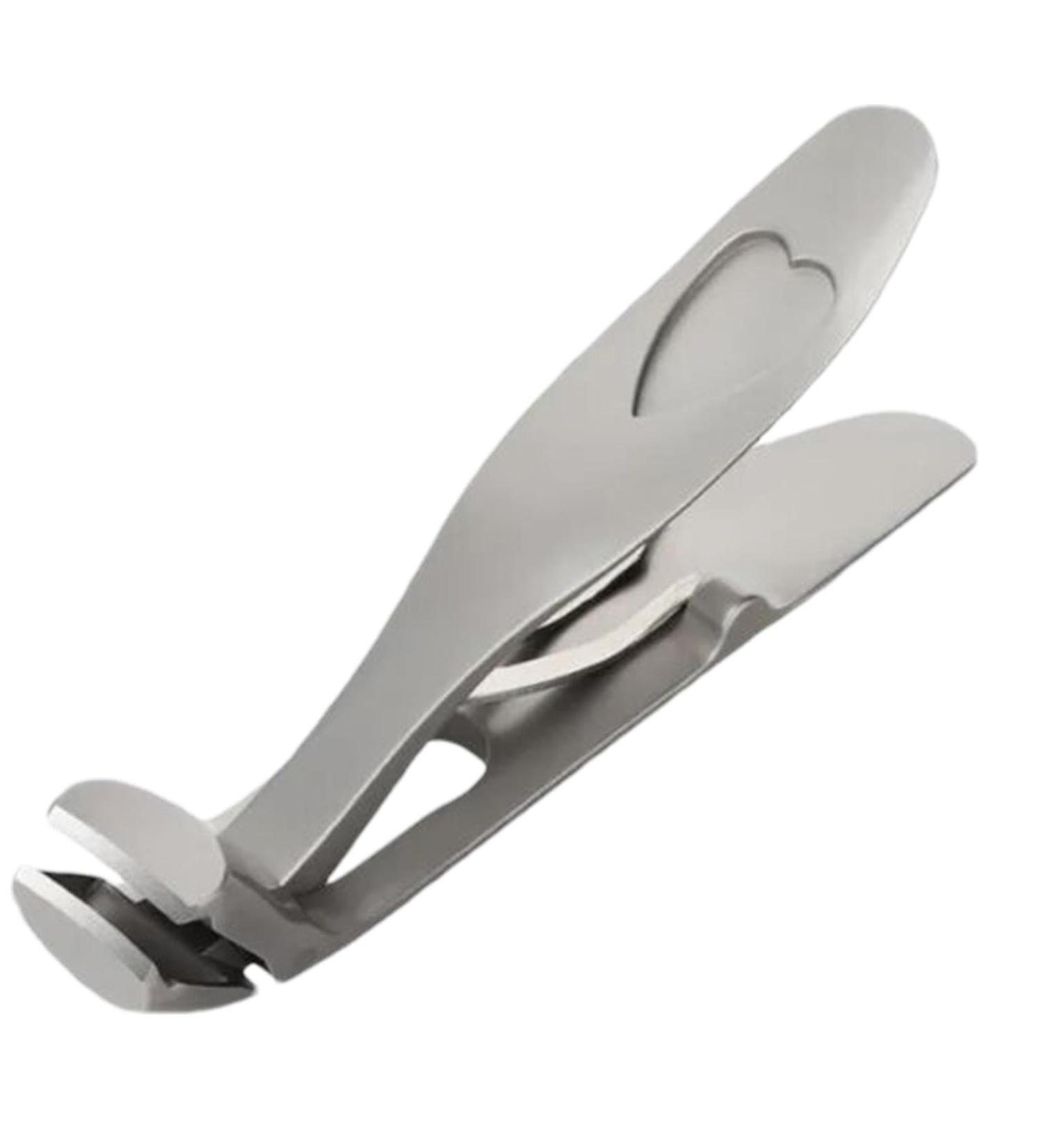 Djowyh Angled Nail Clippers | Thick Nail Clippers | Stainless Steel Slant Head Nail Clippers - Ergonomic Nail Cutter with Wide Mouth Splash-proof Silver Grey Single - Buy Online on GoSupps.com