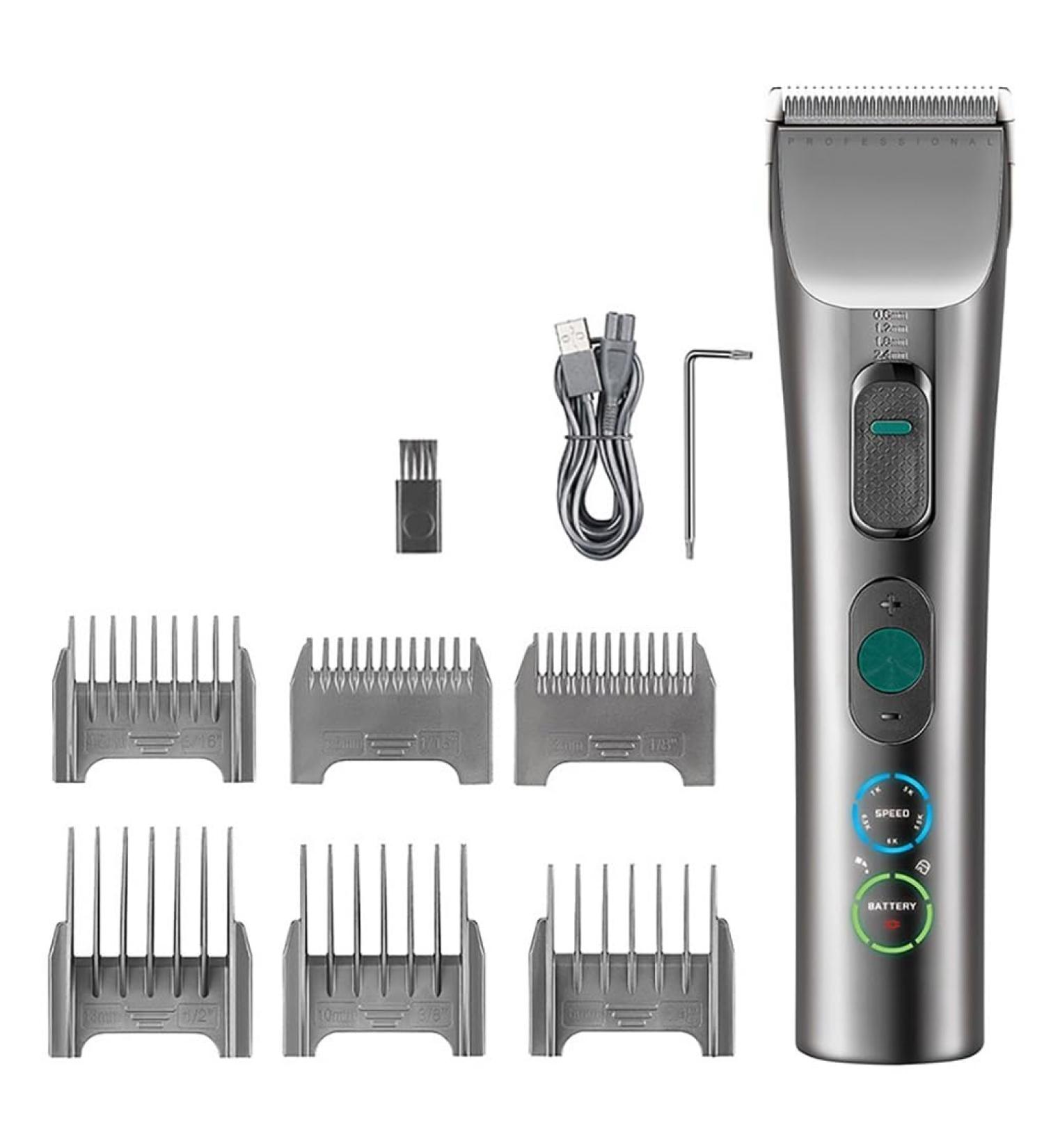 Professional Hair Clippers for Men - Adjustable Electric Beard Trimmer with 5 Speed Motor - Rechargeable Hair Cutting Tool - Buy Online on GoSupps.com