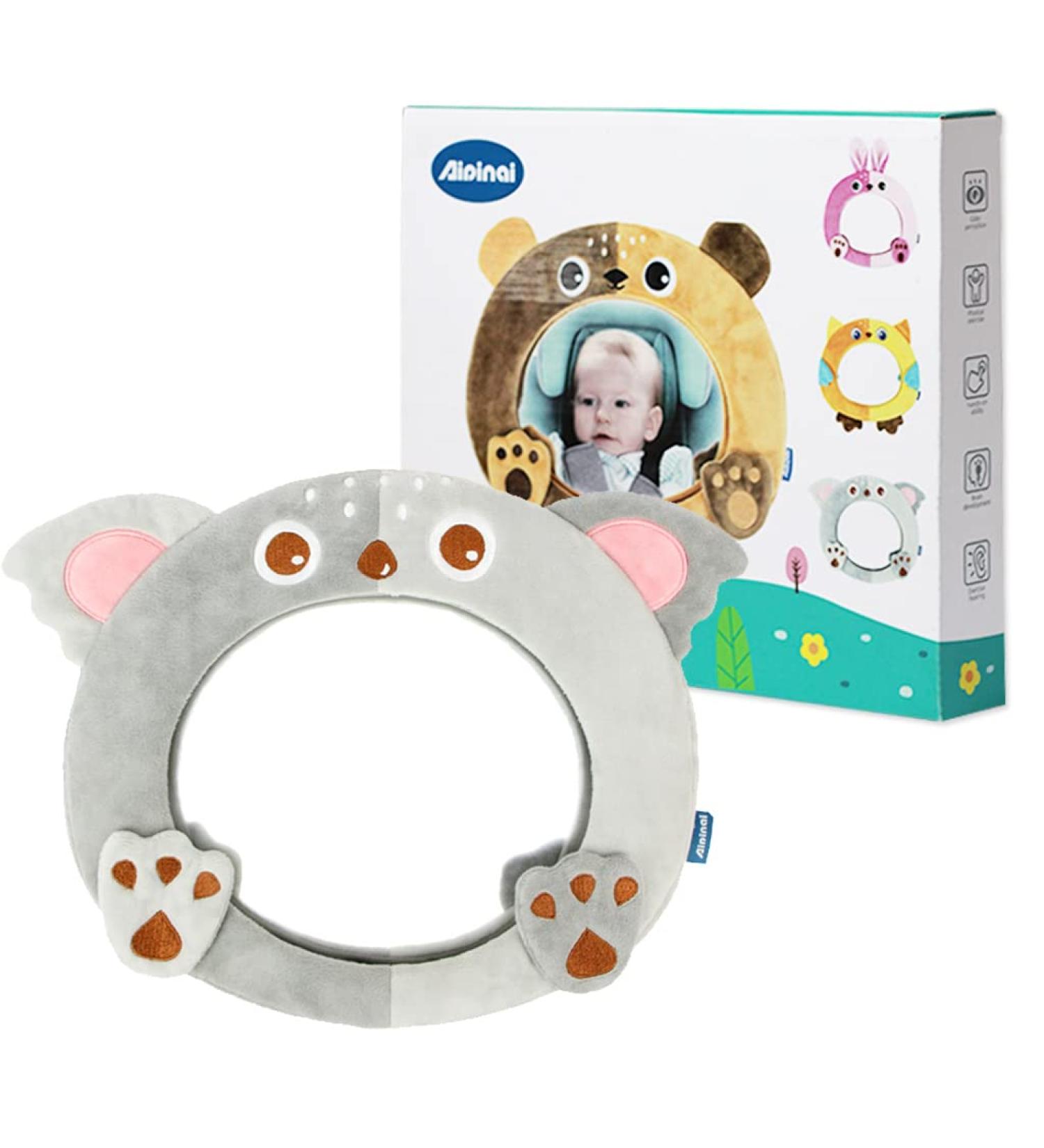 AIPINQI Baby Car Mirror - Shatterproof Cartoon Mirror for Rear and Forward Facing Seats - Koala Design for Infant Safety - Buy Online on GoSupps.com
