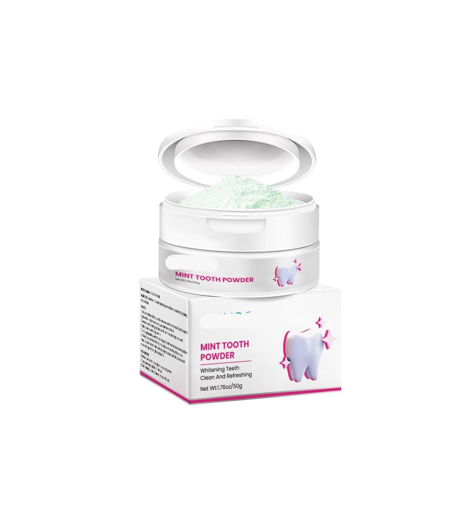 Mint Tooth Powder - Remove Stains Freshen Breath & Whiten Teeth - Natural Cleaning Solution for Tartar Plaque & Odor Elimination(2PCS) - Buy Online on GoSupps.com