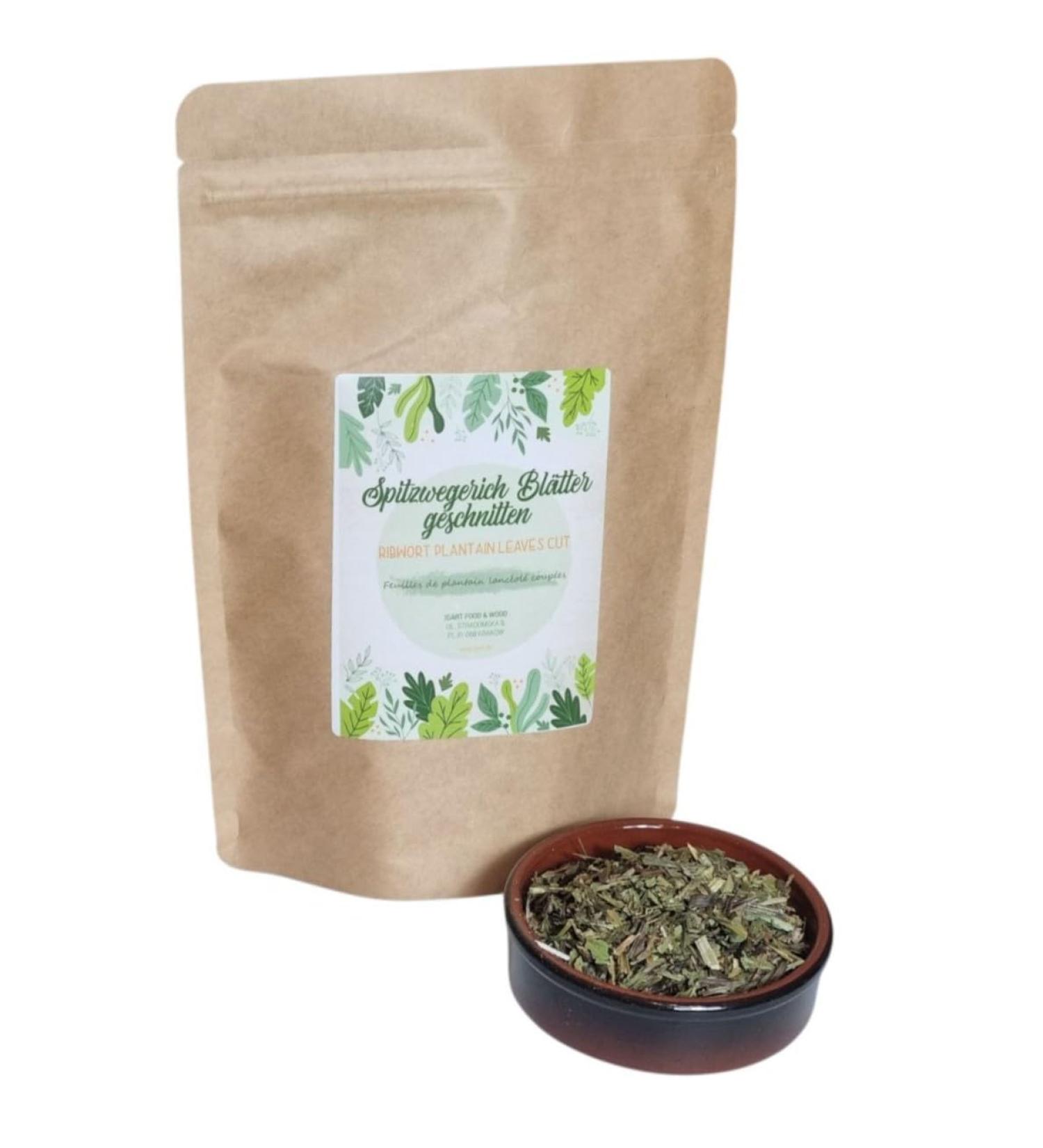 IGART FOOD & WOOD Ribwort Plantain Cut Leaves Plantago Lanceolata For Traditional Herbal Tea and Infusion Quality Plant Ingredient 250g