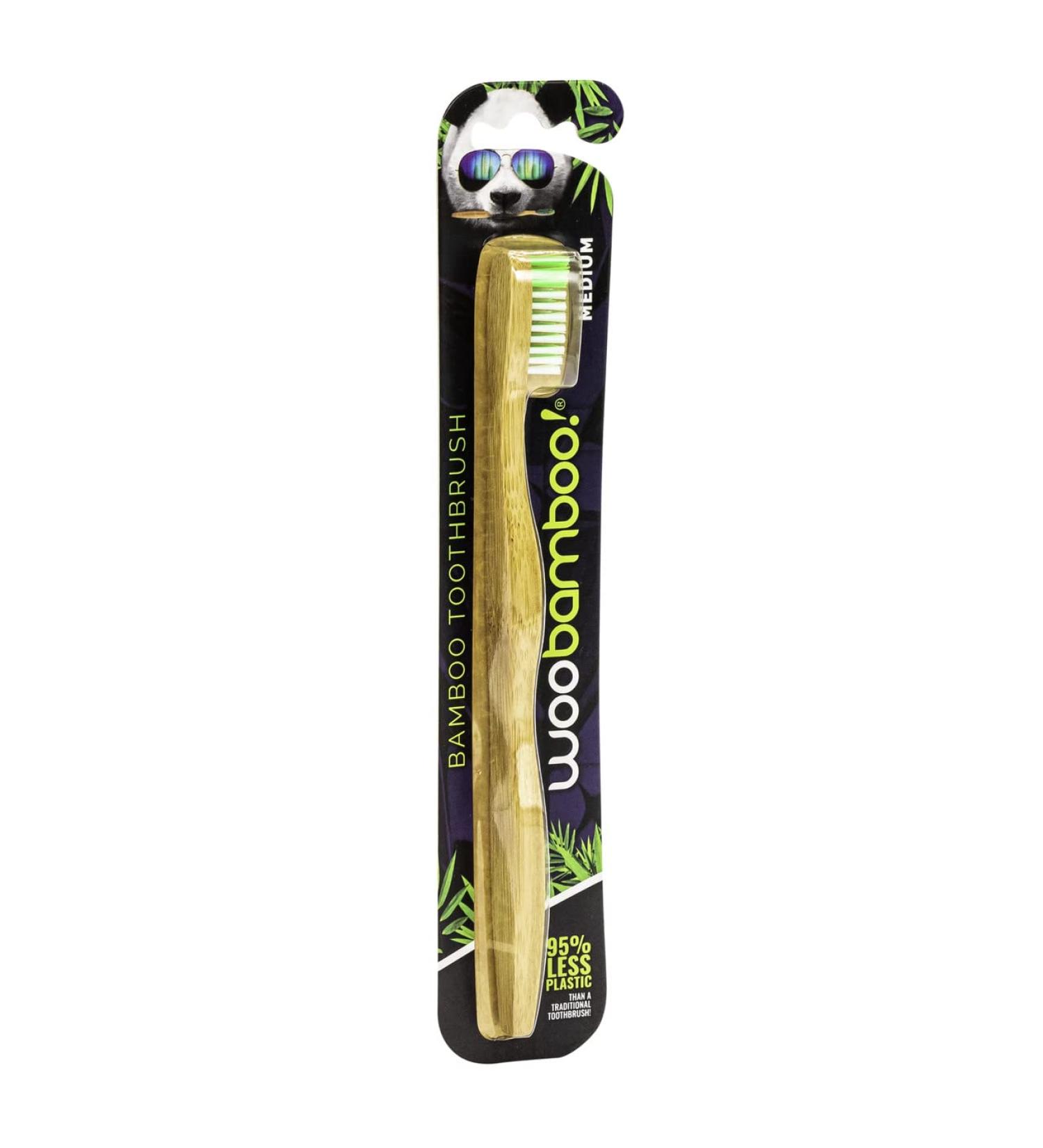 Woobamboo Standard Handle Medium Bristle Toothbrush - Eco-Friendly Biodegradable Dental Care | 0.6 Ounce - Buy Online on GoSupps.com