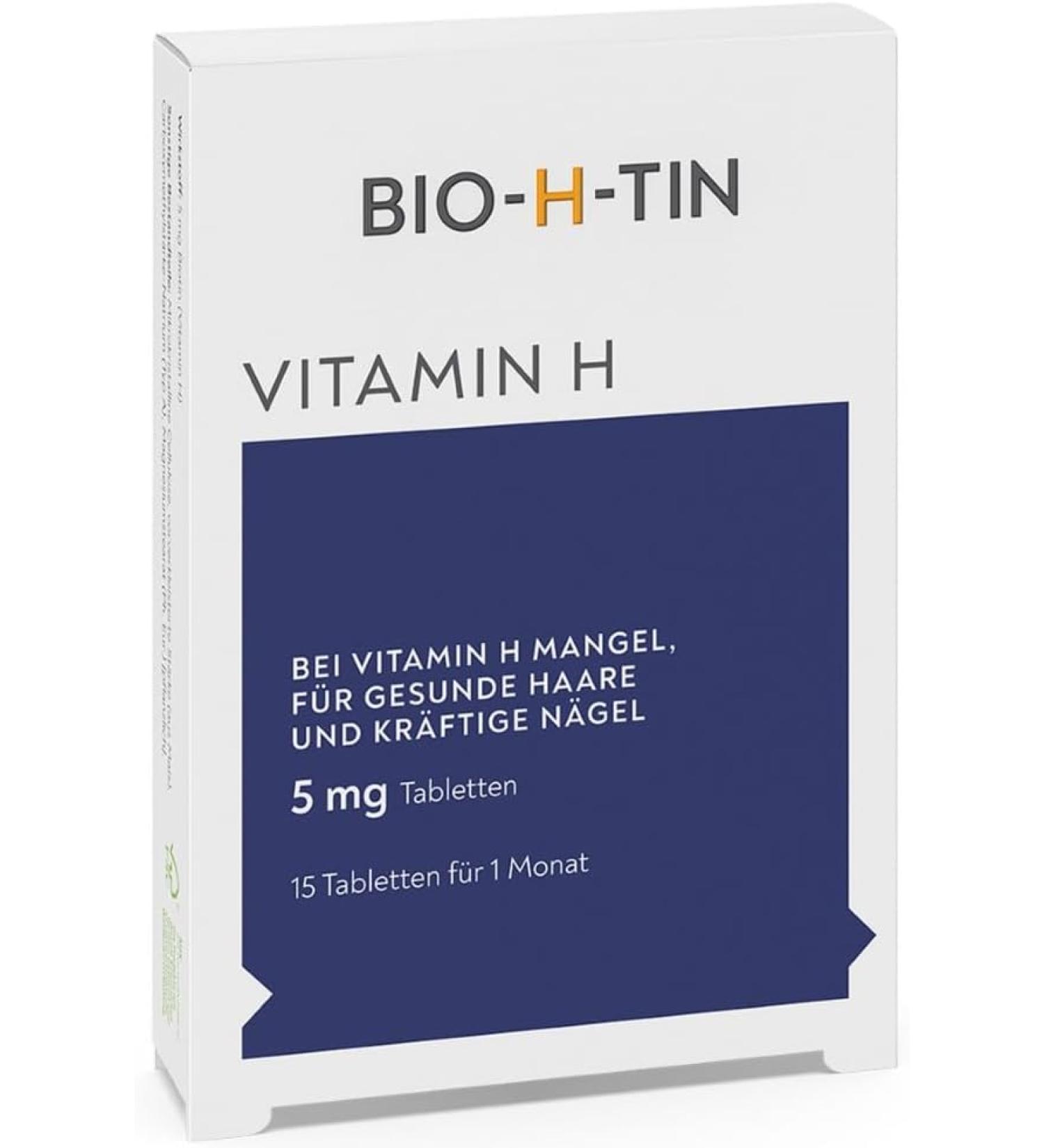 Buy BIO-H-TIN Vitamin H 5 mg - 1 Month Supply (15 Tablets) | Boost Hair Skin & Nail Health International Shipping Available - Buy Online on GoSupps.com