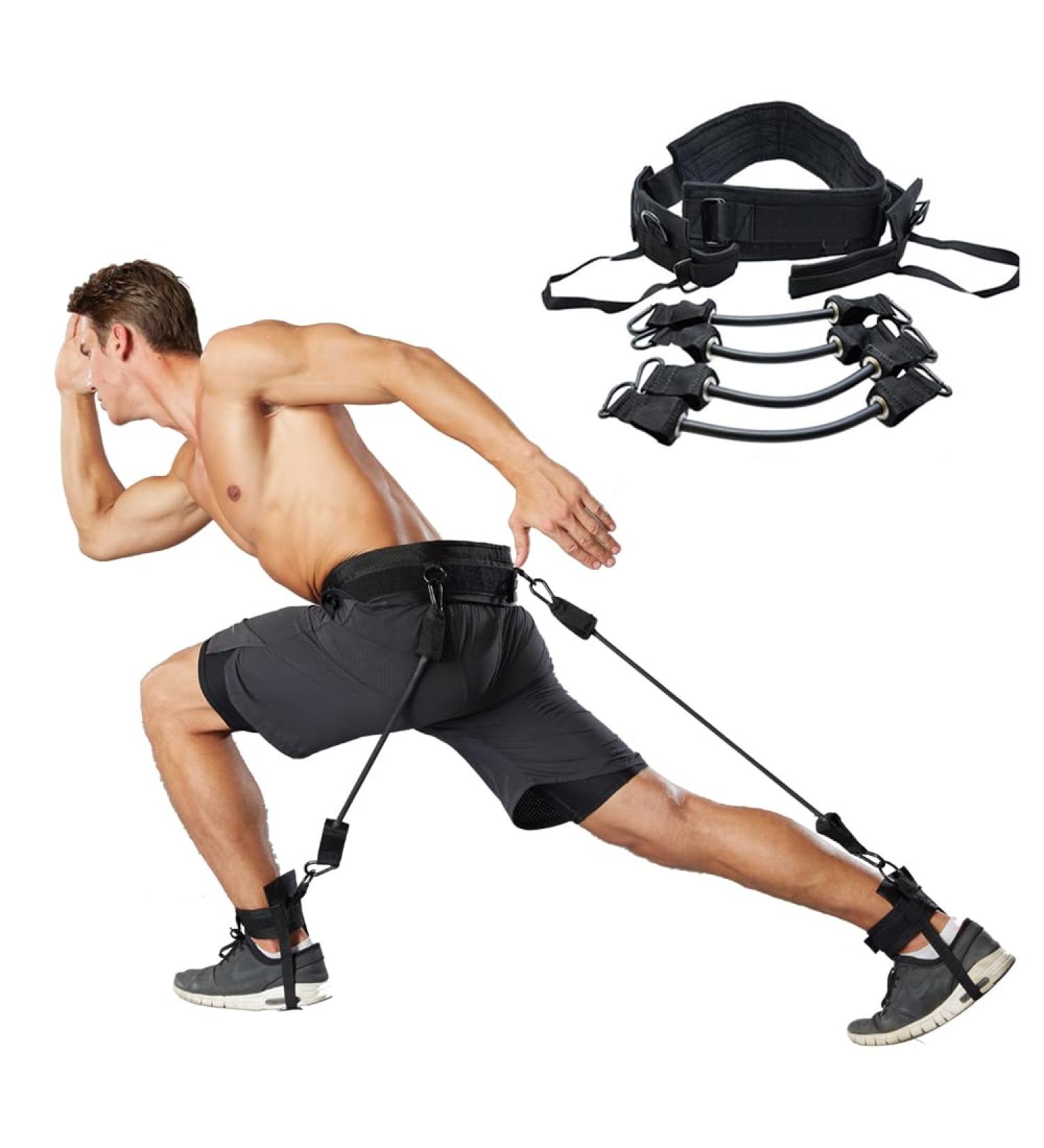 Vertical Jump Trainer Set - Leg Strength Resistance Bands for Agility & Speed | Ideal for Basketball Football Volleyball MMA Yoga - Buy Online on GoSupps.com