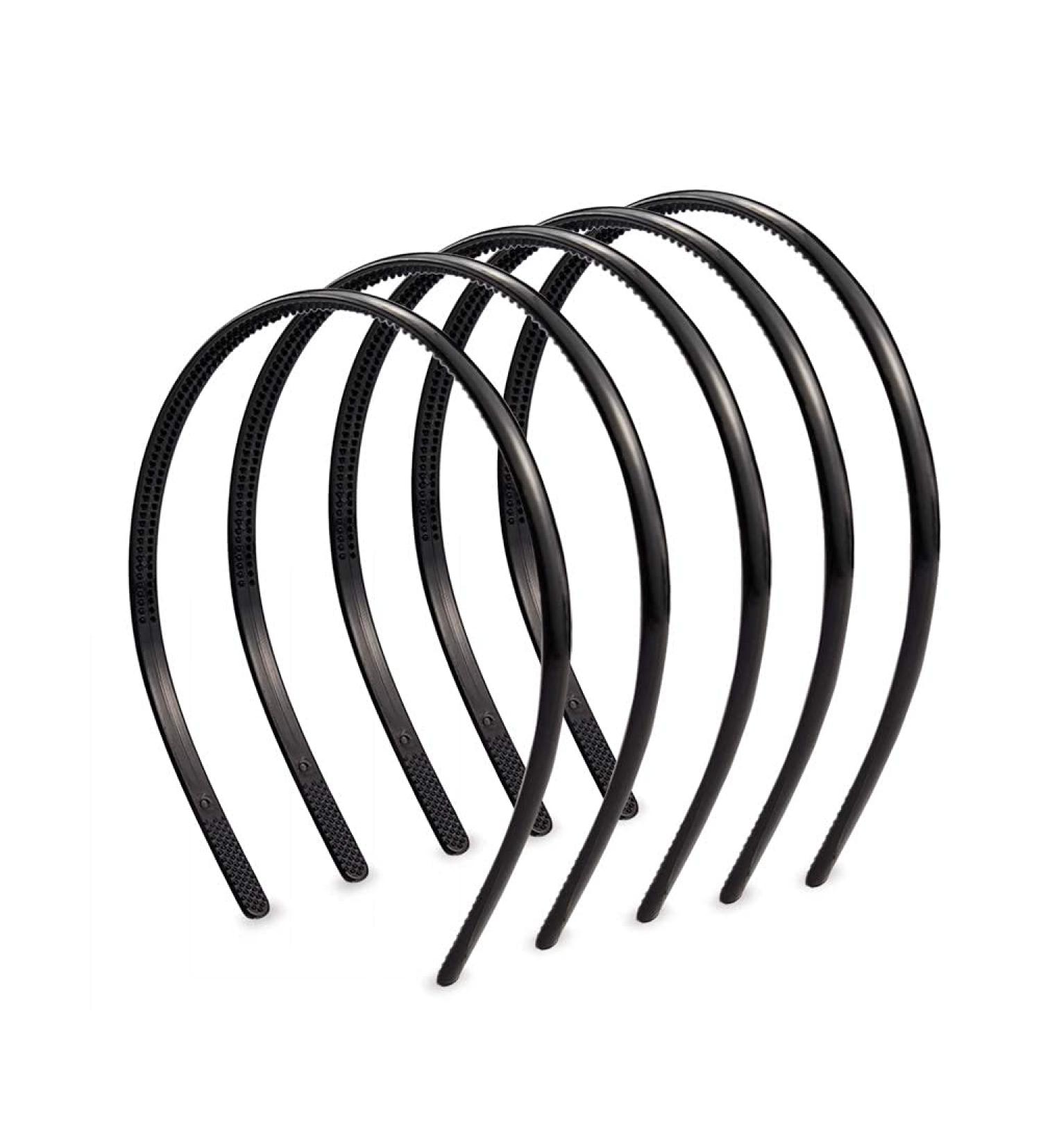 6 Pack Plastic Headbands - Unisex DIY Teeth Comb Hairbands in Black | Perfect for All Hair Types - Buy Online on GoSupps.com