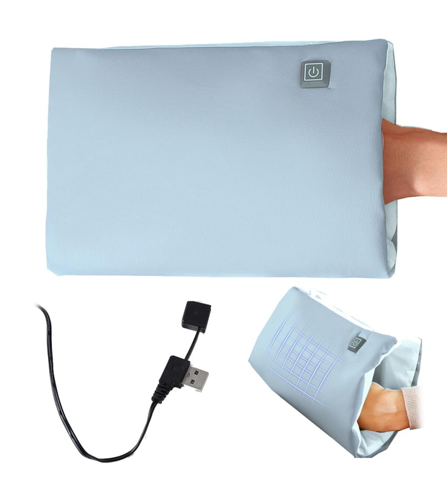 Winter Outdoor Camping Pocket Pouch Design Graphene Heating Hand Warmer Electric Heated Pad 3 levels of heat settings with USB port Rechargeable Electric Hot Bed Warmer Blue - Buy Online on GoSupps.com