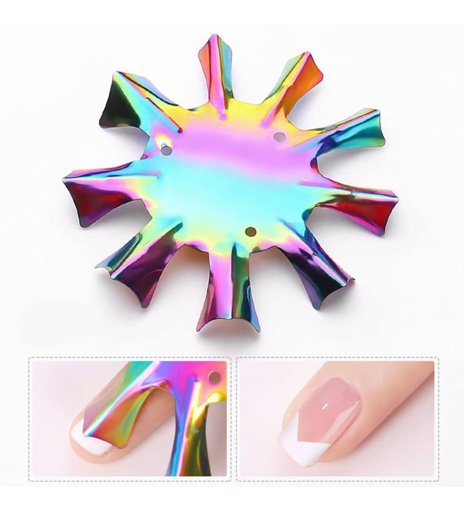 WPOND Nail Art Edge Trimmer Template - Stainless Steel Colorful French Manicure Styling Tool for DIY Crystal Nail Production - Buy Online on GoSupps.com