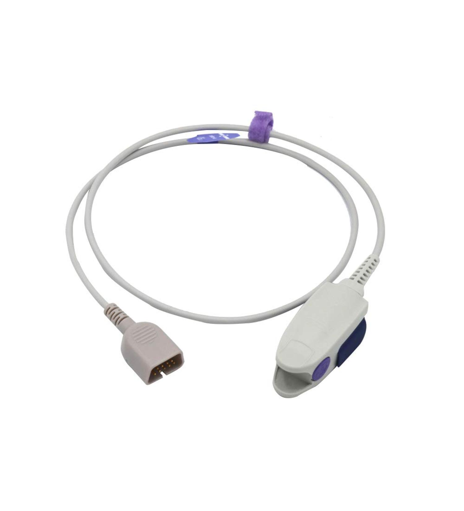 Sino-k Compatible Nihon Kohden Spo2 Sensor TL-201T Adult Fingerclip 3.2 ft 9 Pins Connector FDA/CE Approved
