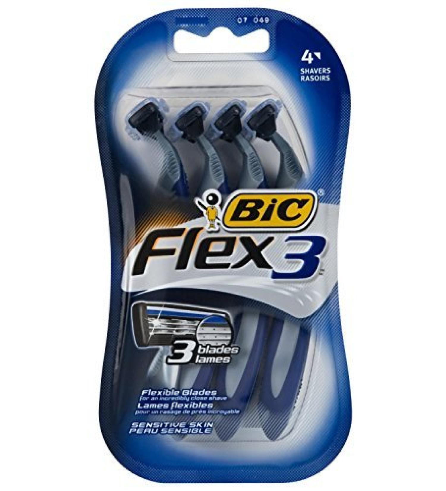 Bic Flex 3 men's shaver, 4 count (2 packs)