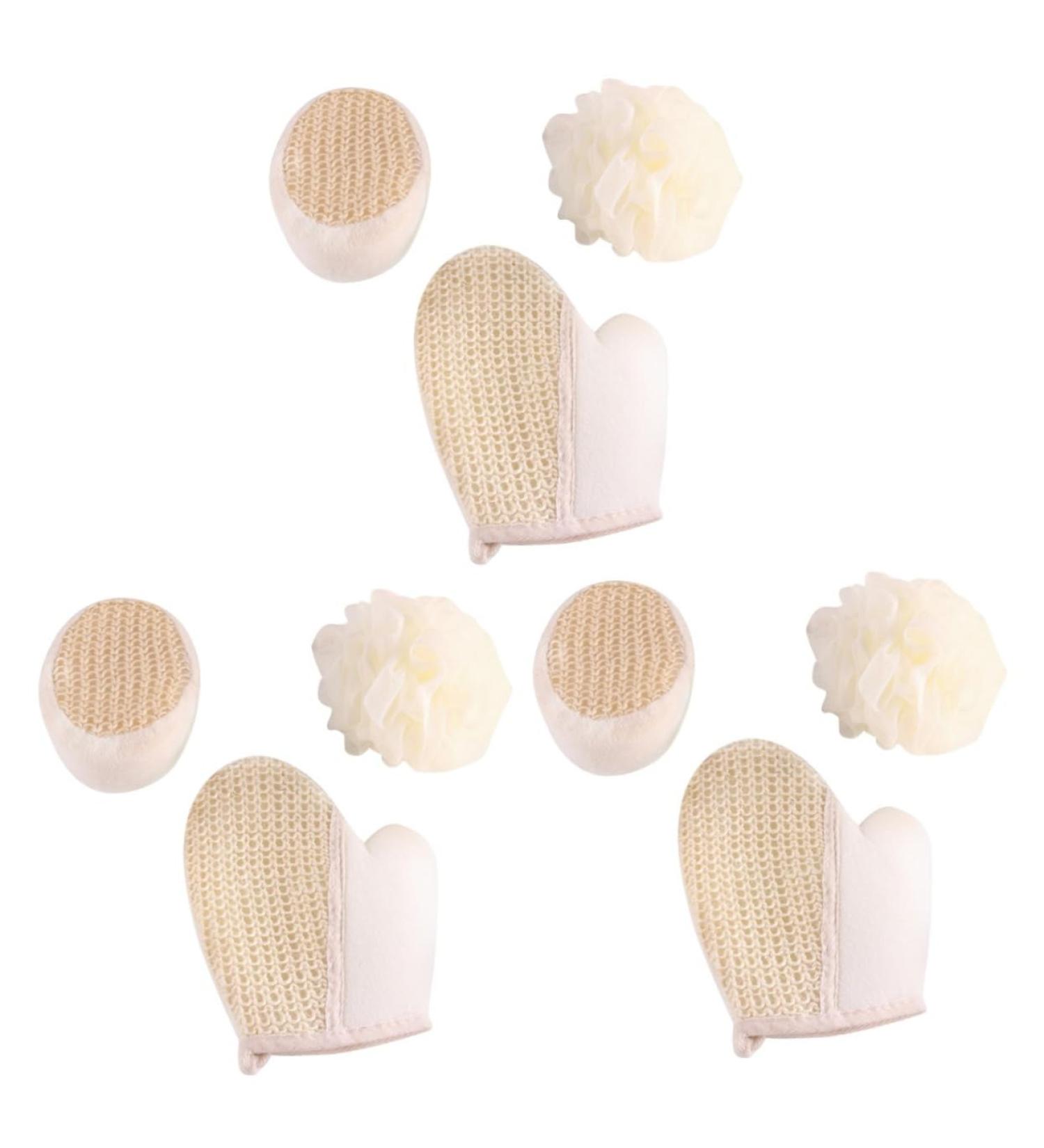 Balacoo 9 Pcs Bath Wipe Scrubber Set - Double Sided Exfoliator Loofah Body Sponge & Bath Towel - Ideal for Spa & Home Use - Buy Online on GoSupps.com