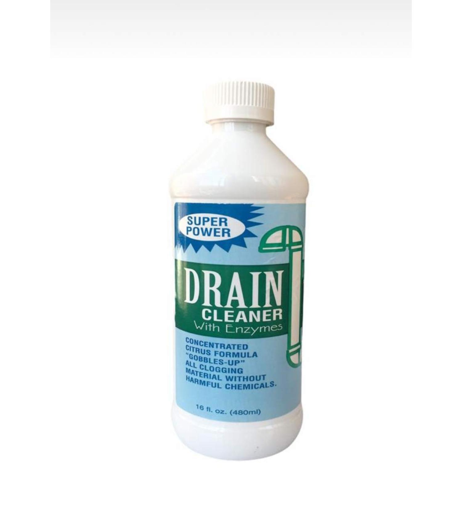 Drain Cleaner with Enzymes - Instant Clog Remover for Kitchen & Toilet | Powerful Liquid Declogging for Grease Hair & Grime - 1 Bottle | Fast International Shipping - Buy Online on GoSupps.com