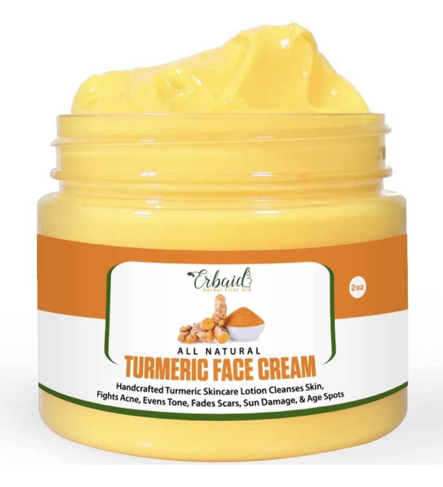 Organic Turmeric Face Cream for Brighter Skin - Handcrafted Turmeric Lotion for Acne, Scars, and Sun Damage - Buy Online on GoSupps.com