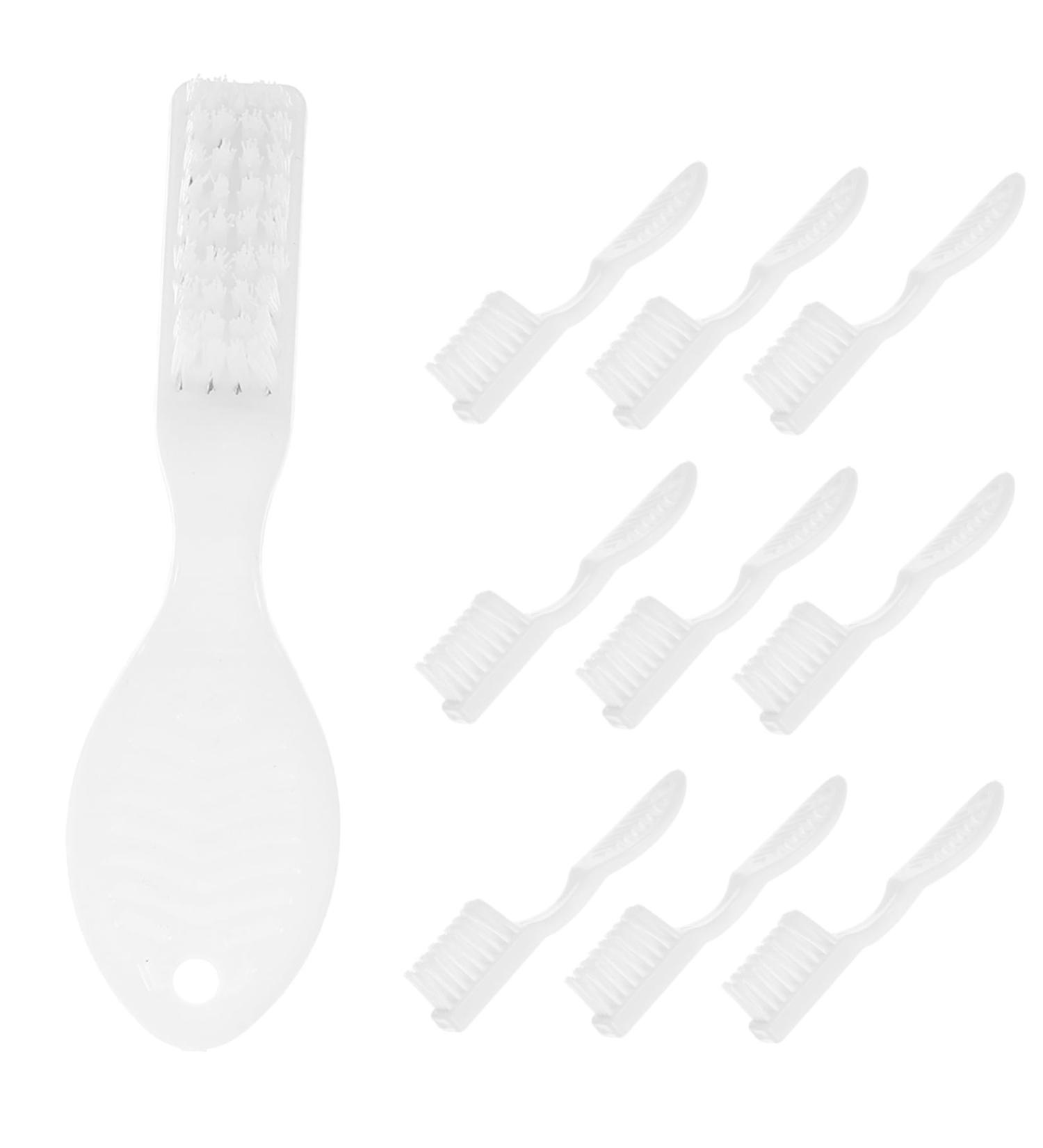 Minkissy 10 Piece Household Toothbrush Set | Cleaning Brushes & Travel Accessories - White Nylon Short Grip - Buy Online on GoSupps.com