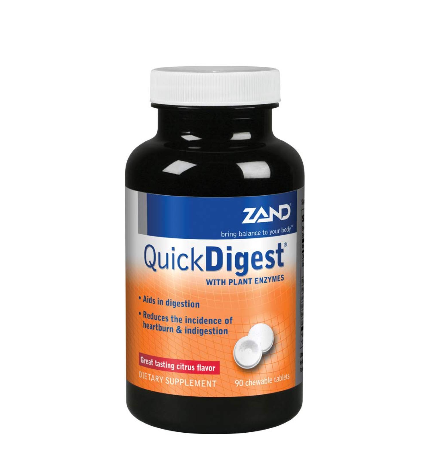 Zand Quick Digest Citrus Flavor | 90 Chewable Tablets for Optimal Digestion - Buy Online on GoSupps.com